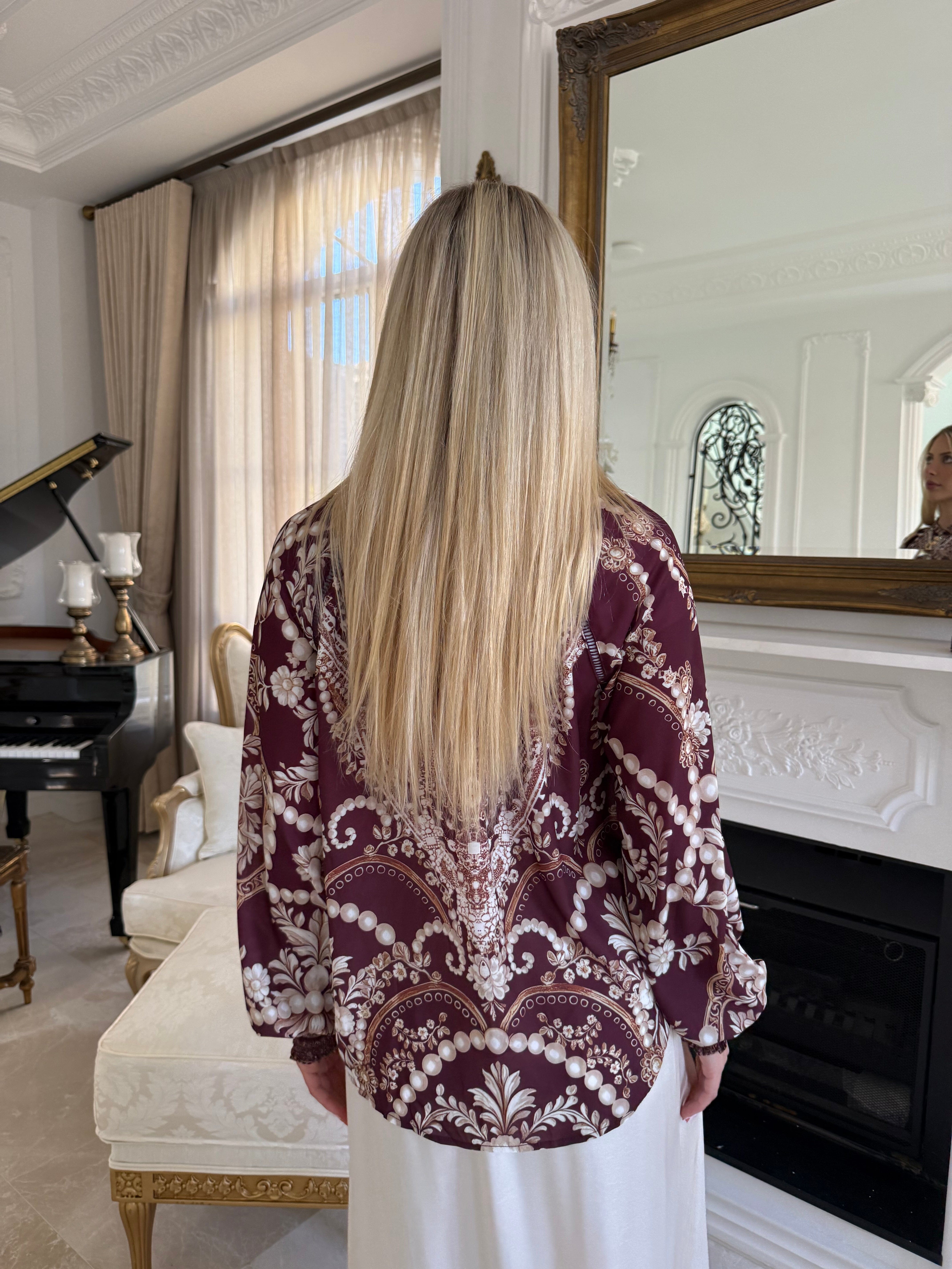Plum Beaded Blouse
