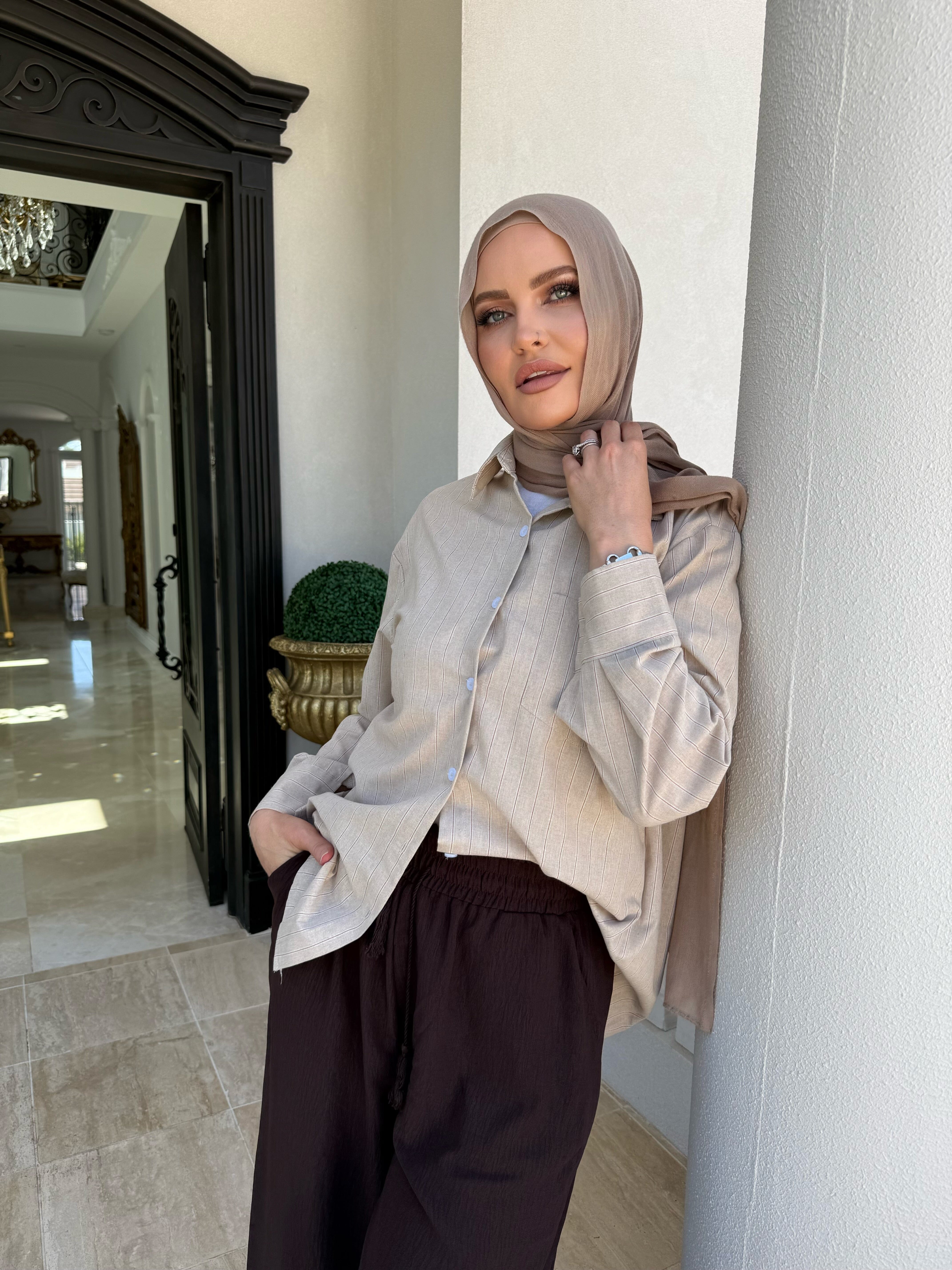 Stripe Beige Shirt