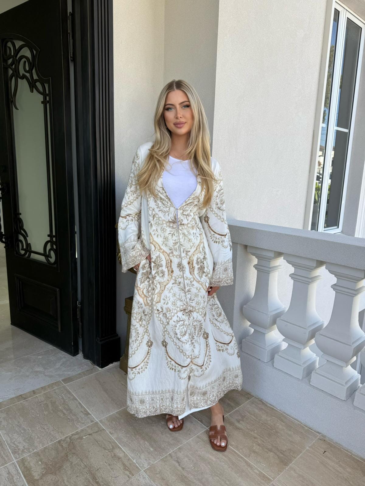 Delta White Kimono