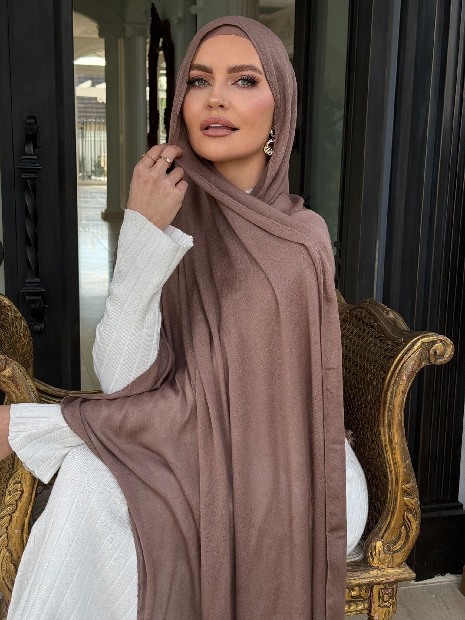 Deep Taupe Crinkle Frill