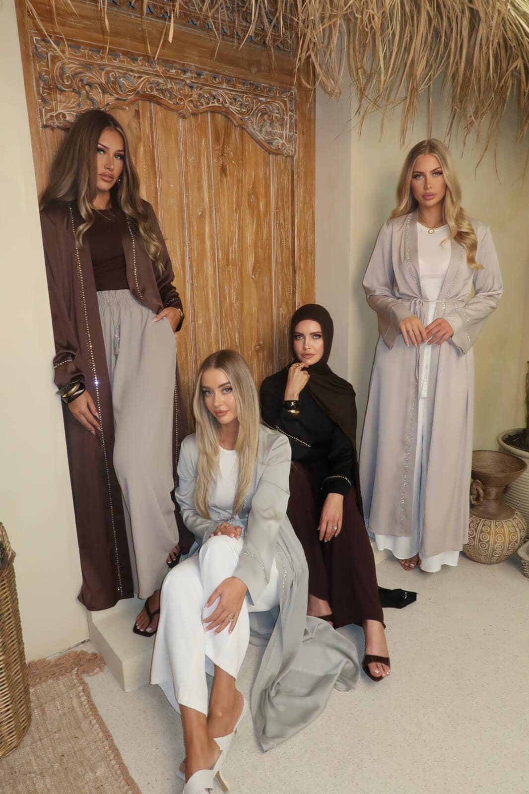 Layali Trim Satin Abaya