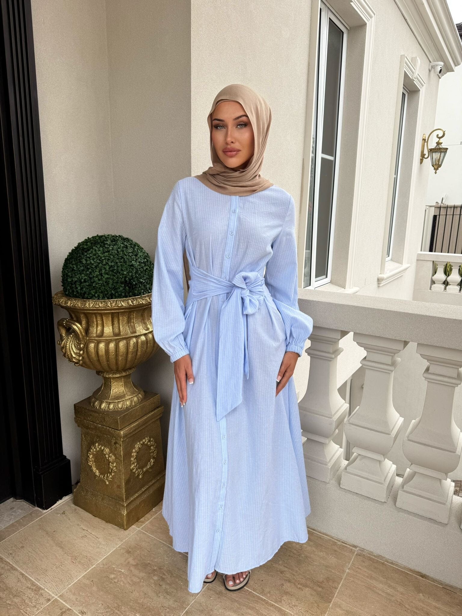 Pin Stripe Bow Dress