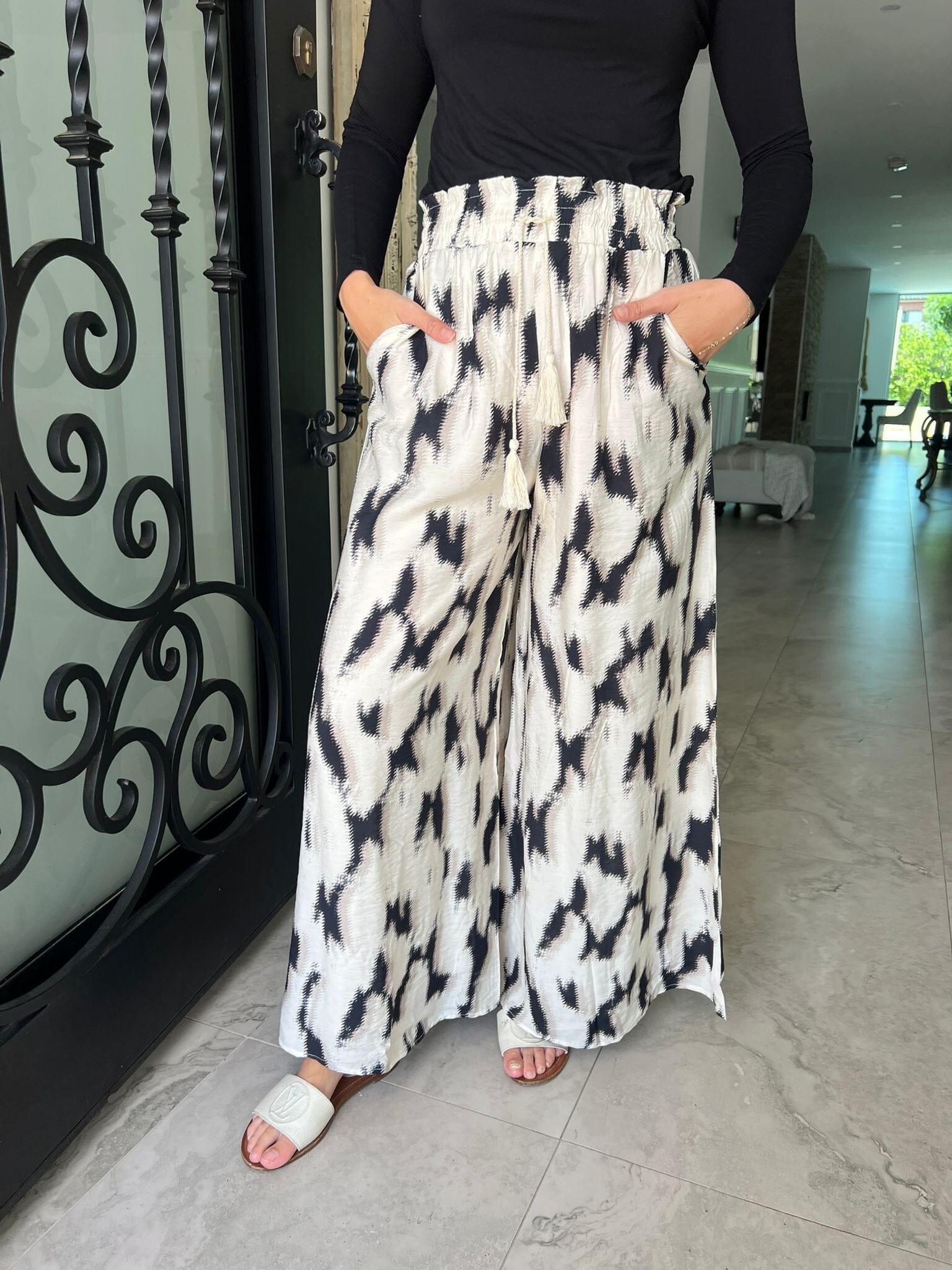 Printed Linen Pants