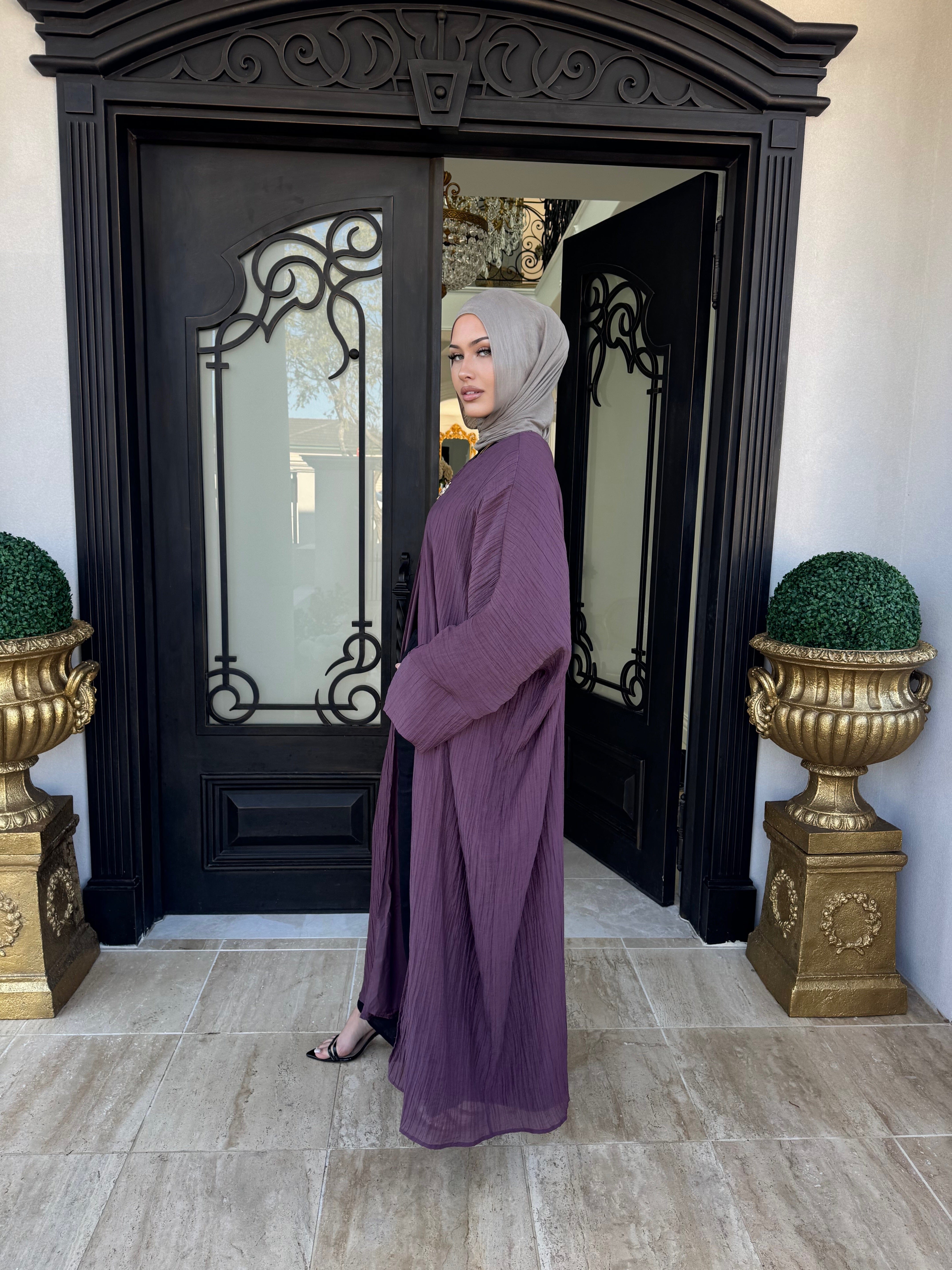 Crinkle Open Abaya