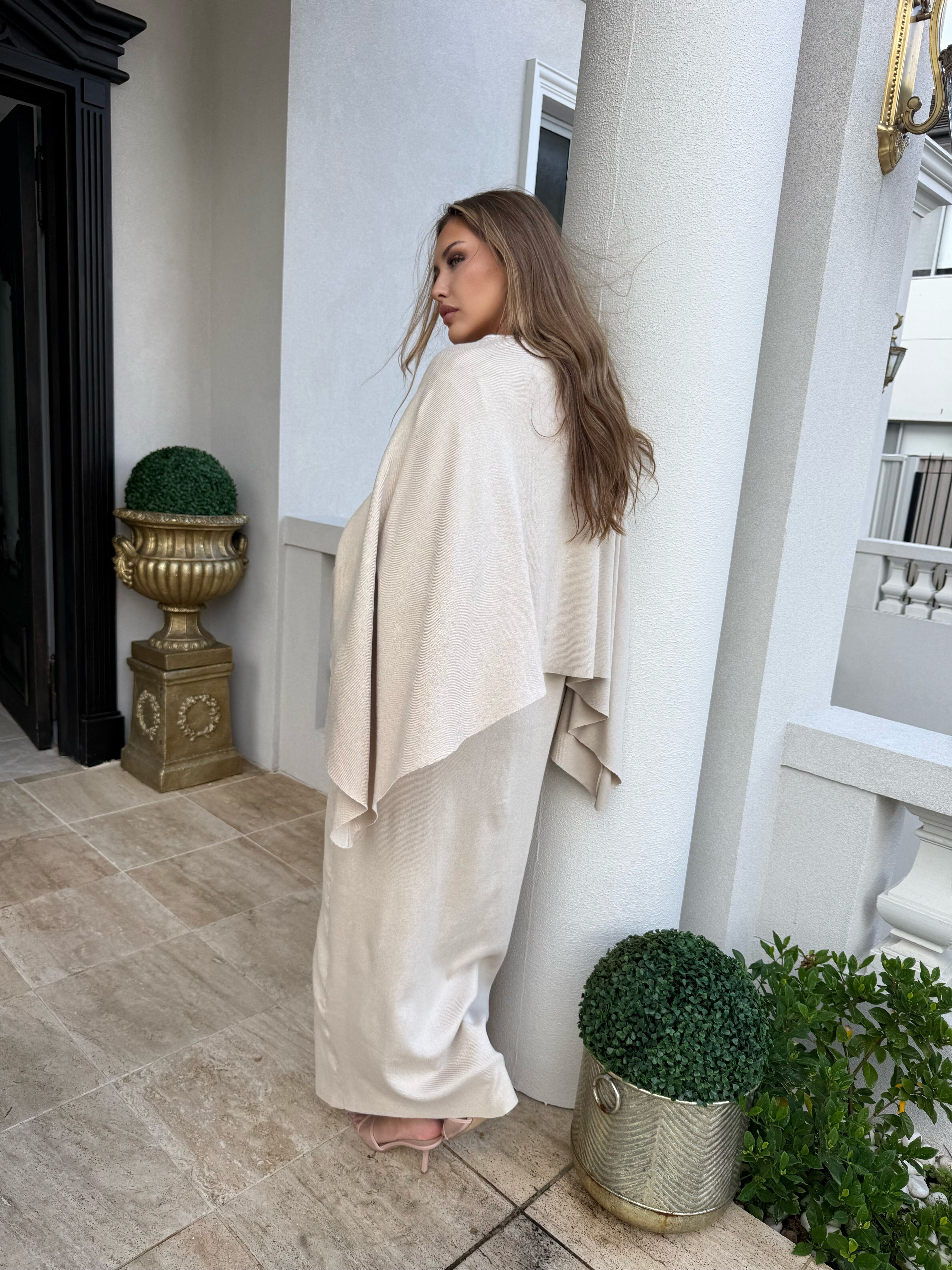 Poncho Knit Dress Set