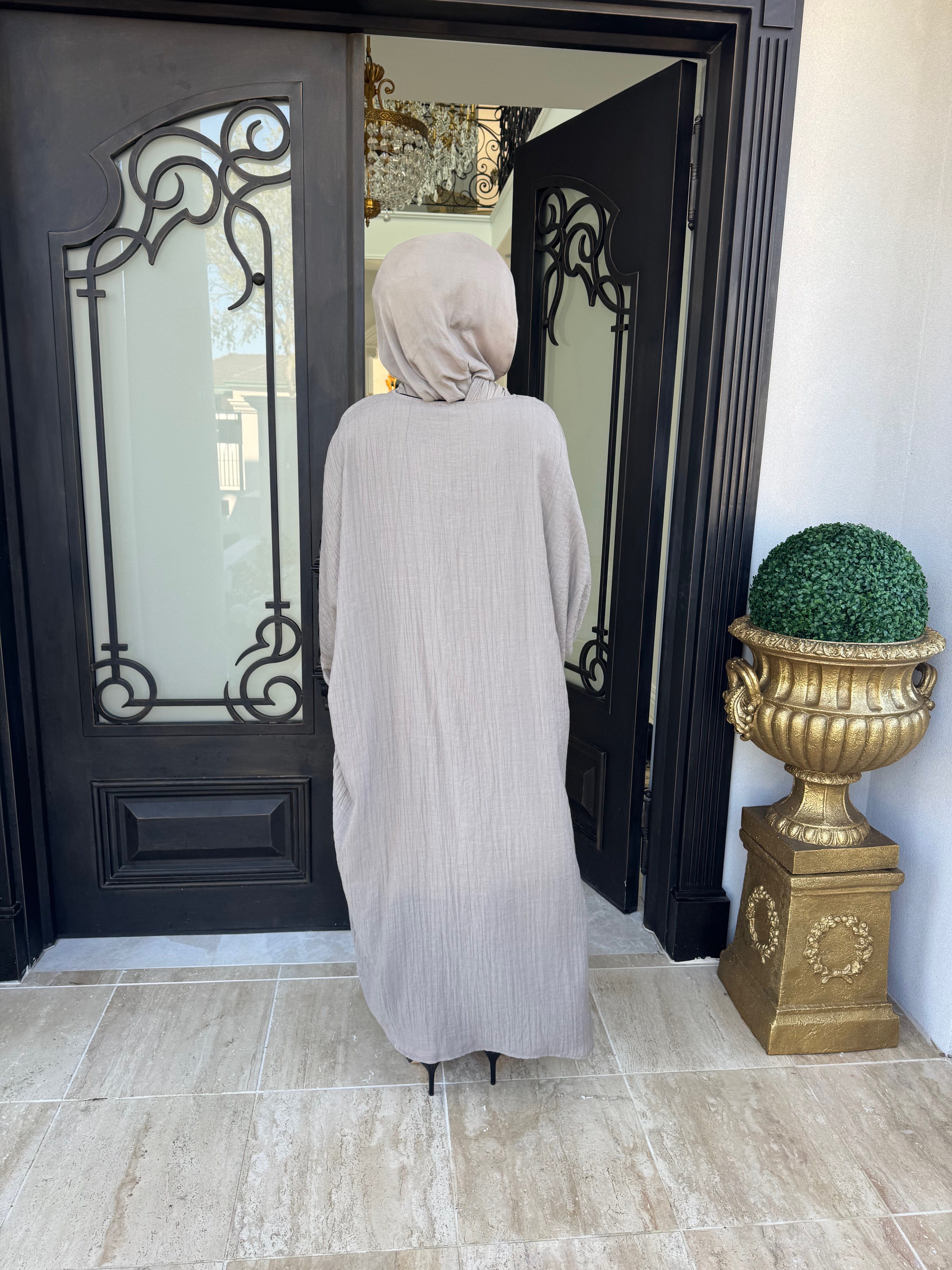 Crinkle Open Abaya
