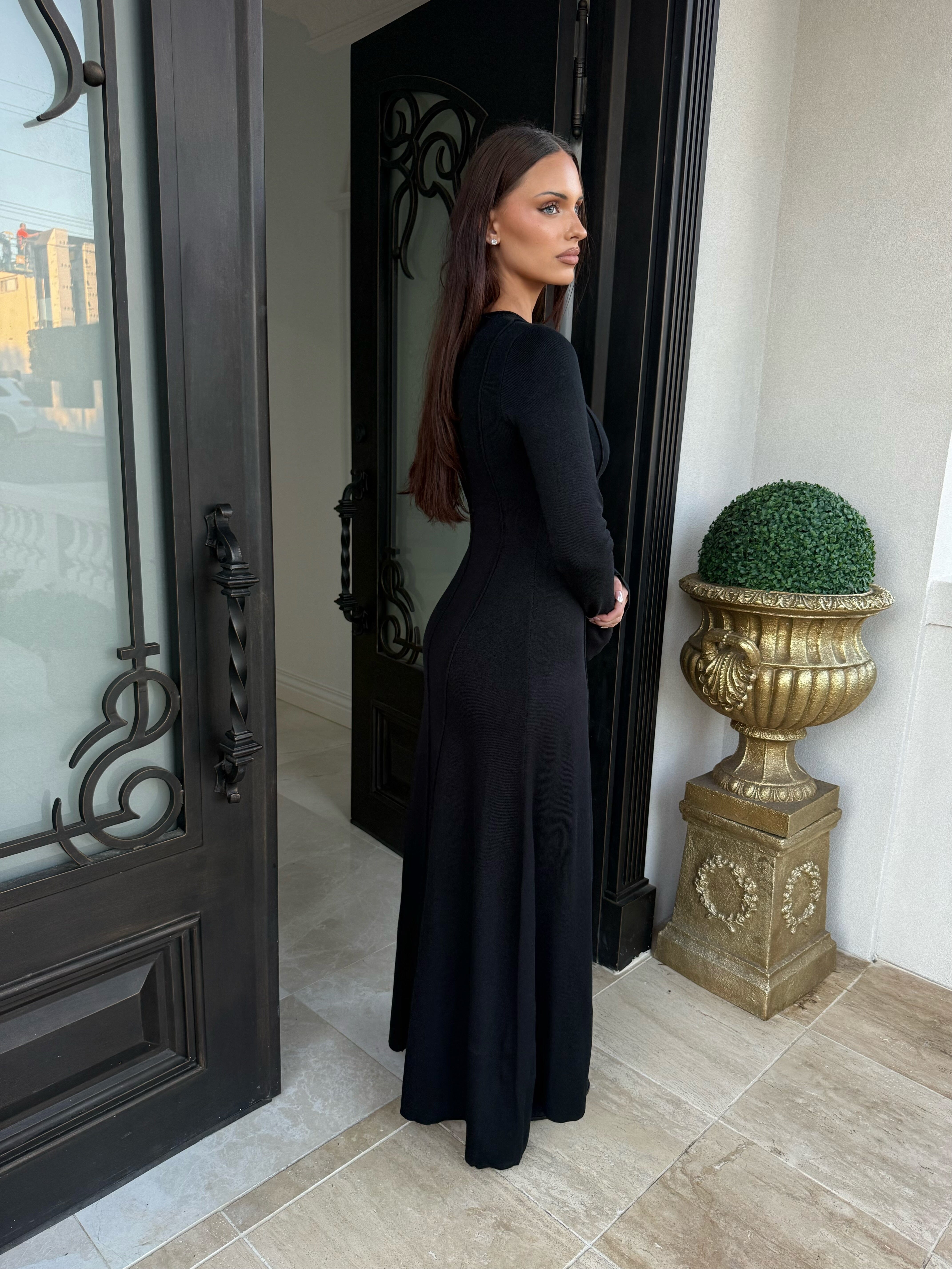 Pipping Knit Dress