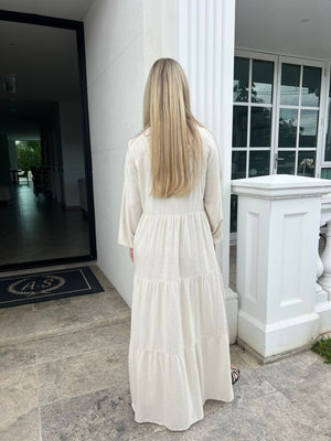 Tiered Linen Dress