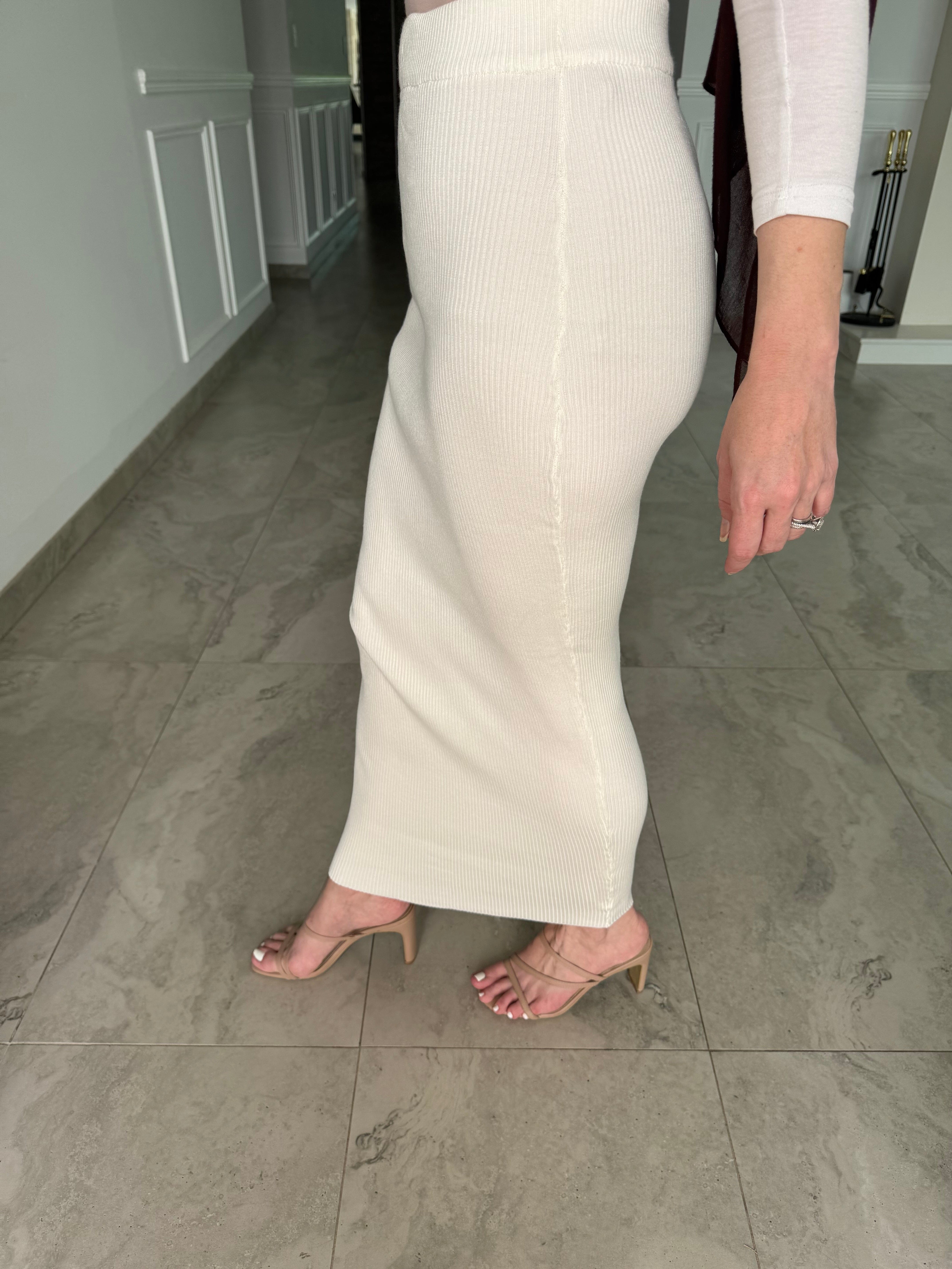 Pencil Ribbed Skirt