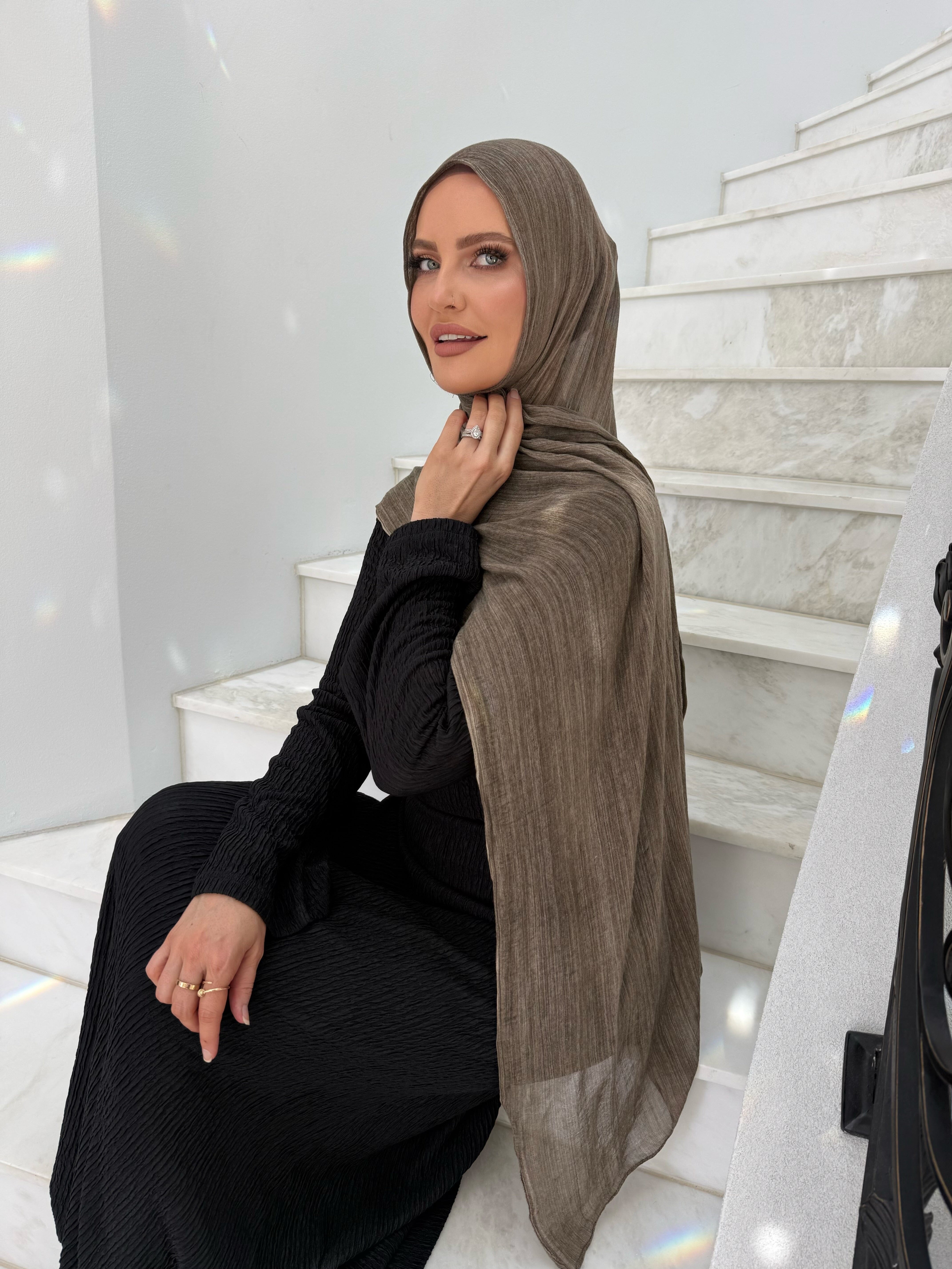 Mocha Striped Crinkle