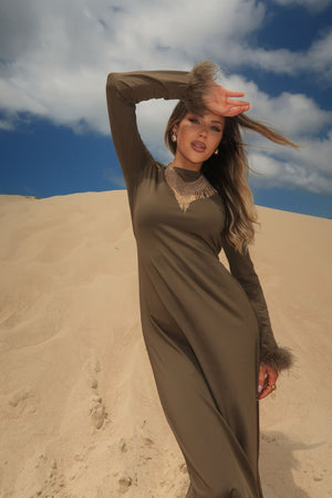 Al Sahara Feather Dress