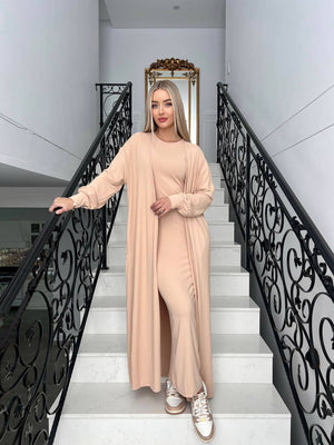 Ribbed Abaya Set