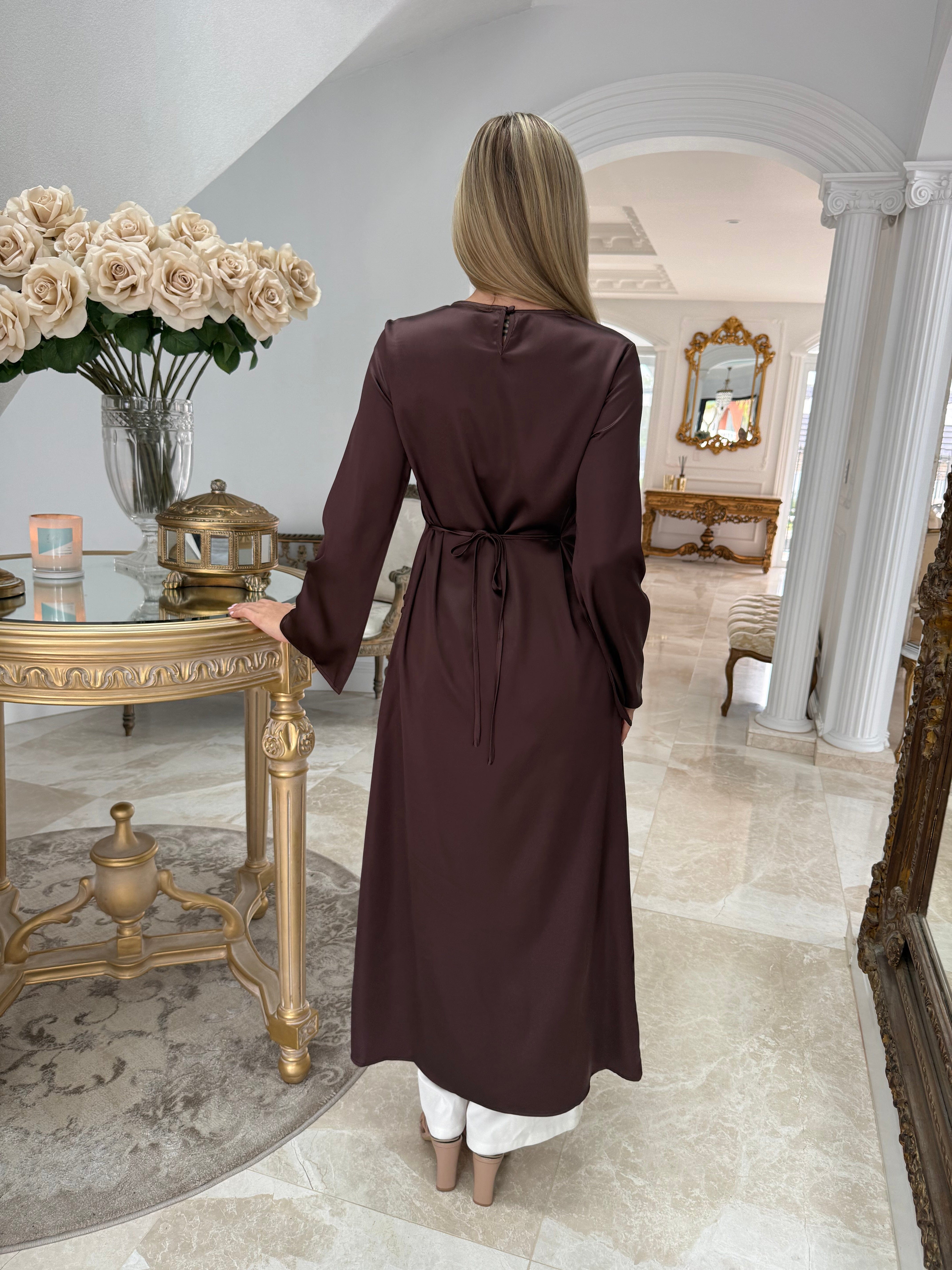 Satin Button Split Tunic