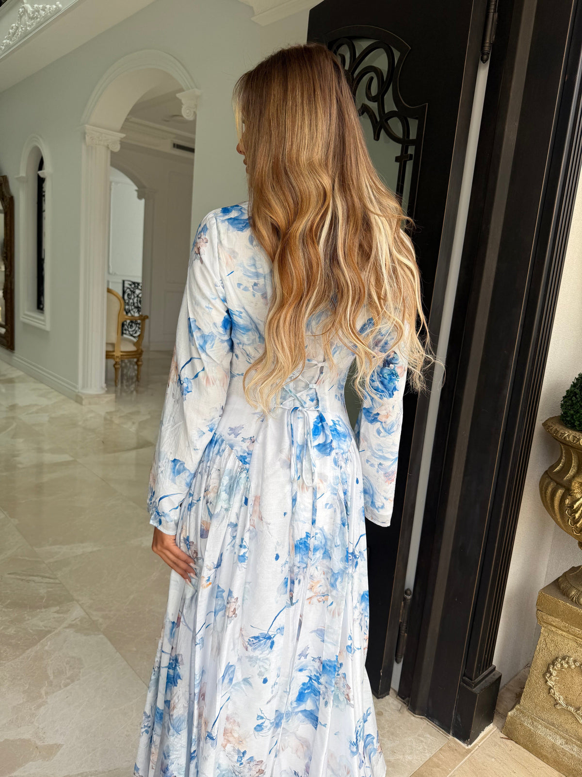 Lora Blue Floral Dress