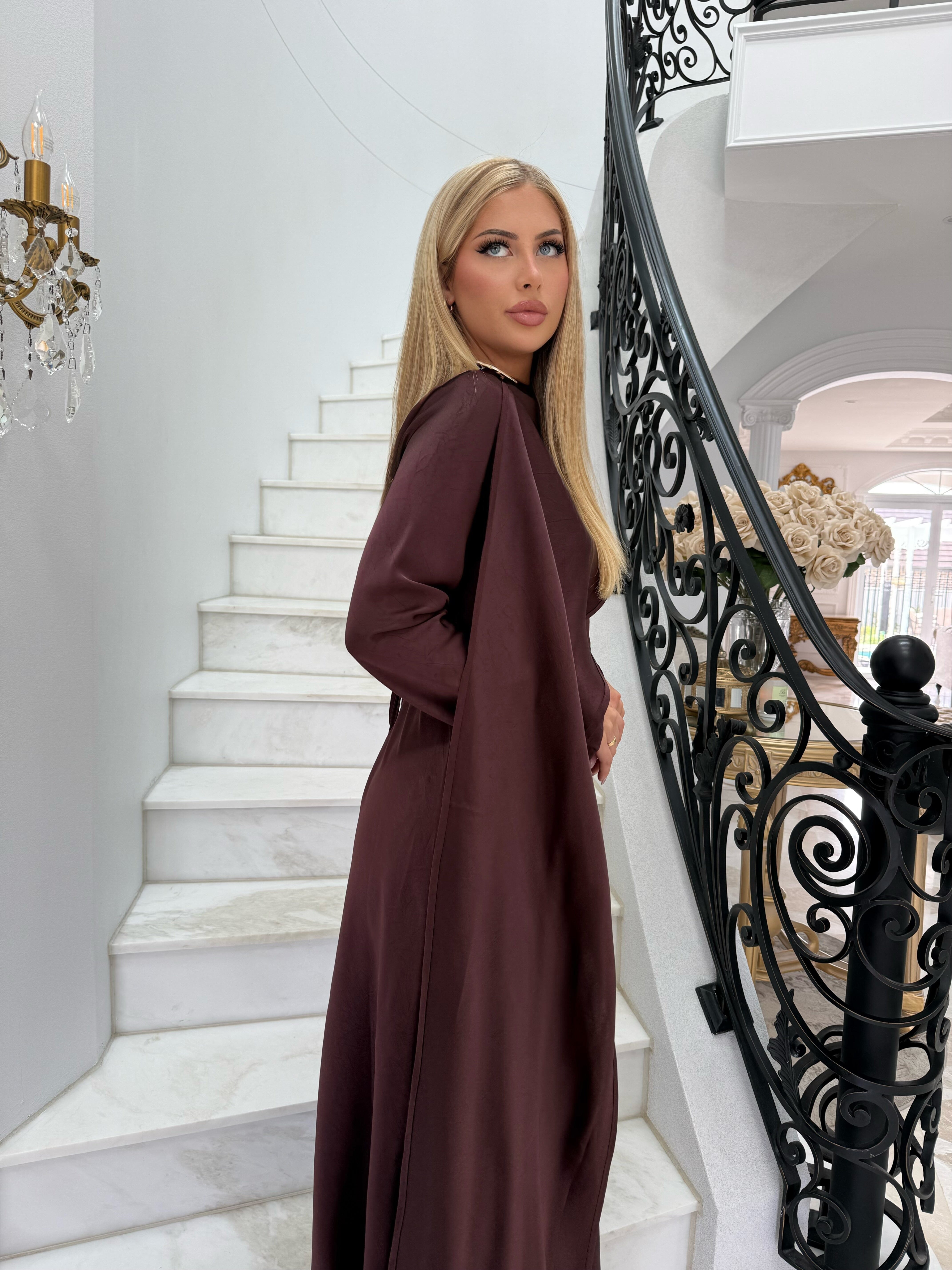 Layali Satin Throw Dress