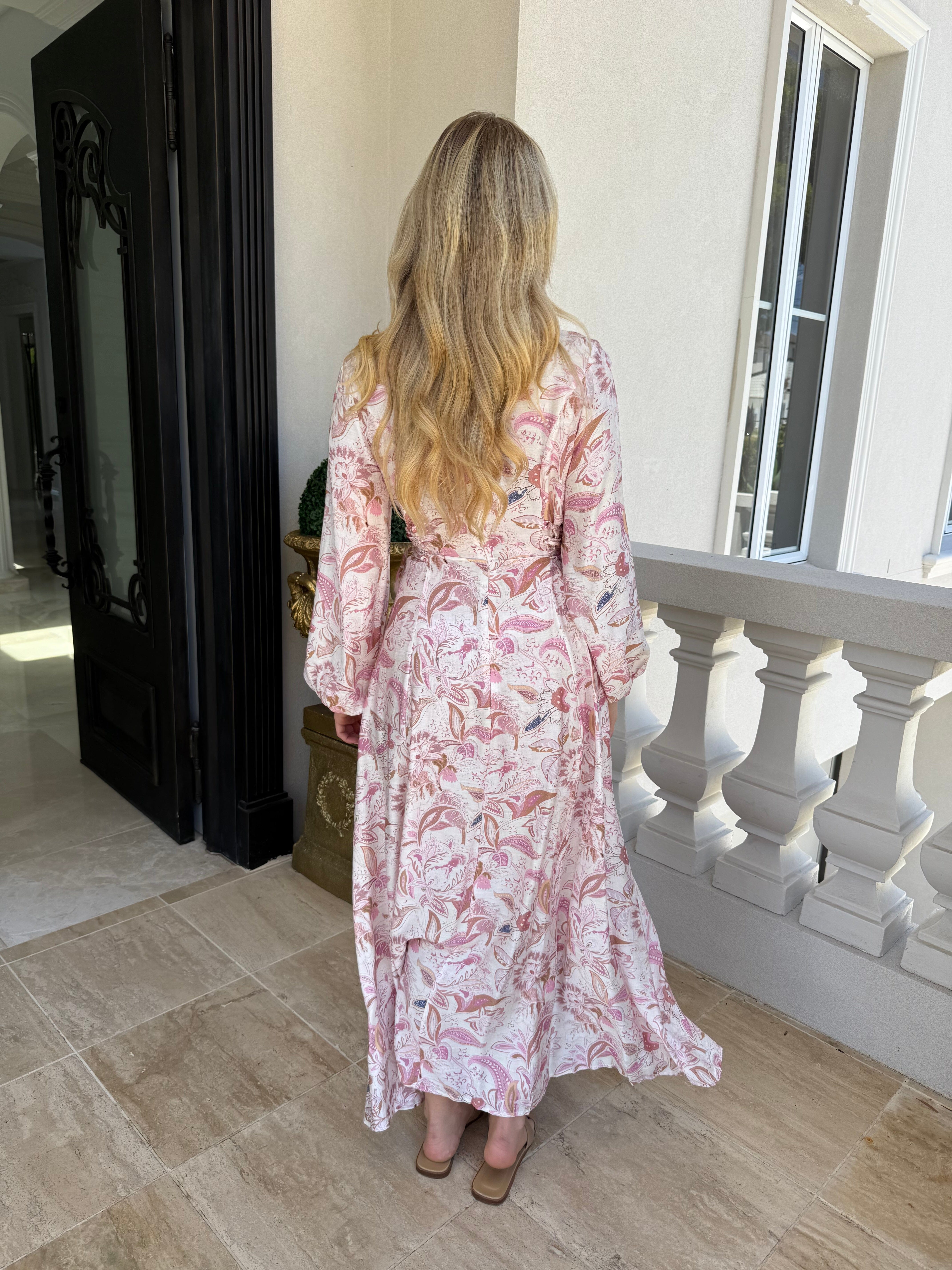 Paisley Pink Tie Dress