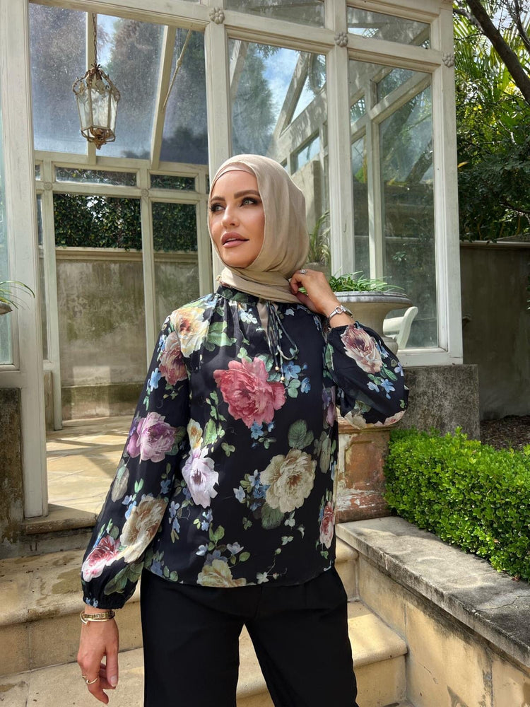 Amar Black Floral Blouse