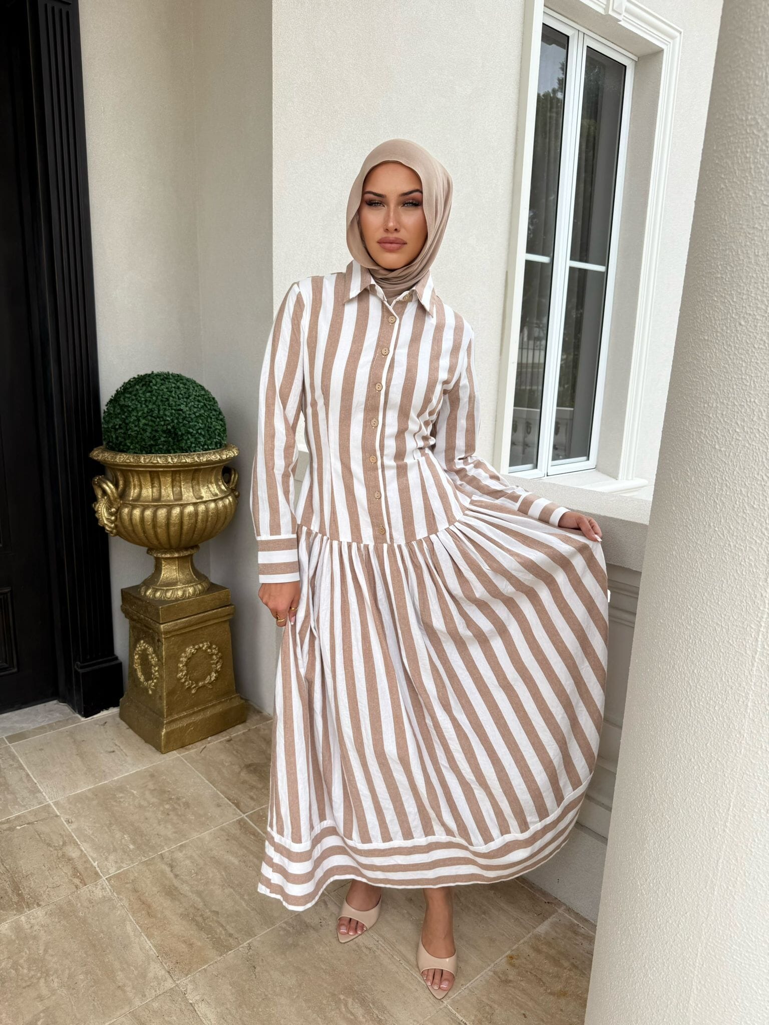 Stripe Linen Maxi