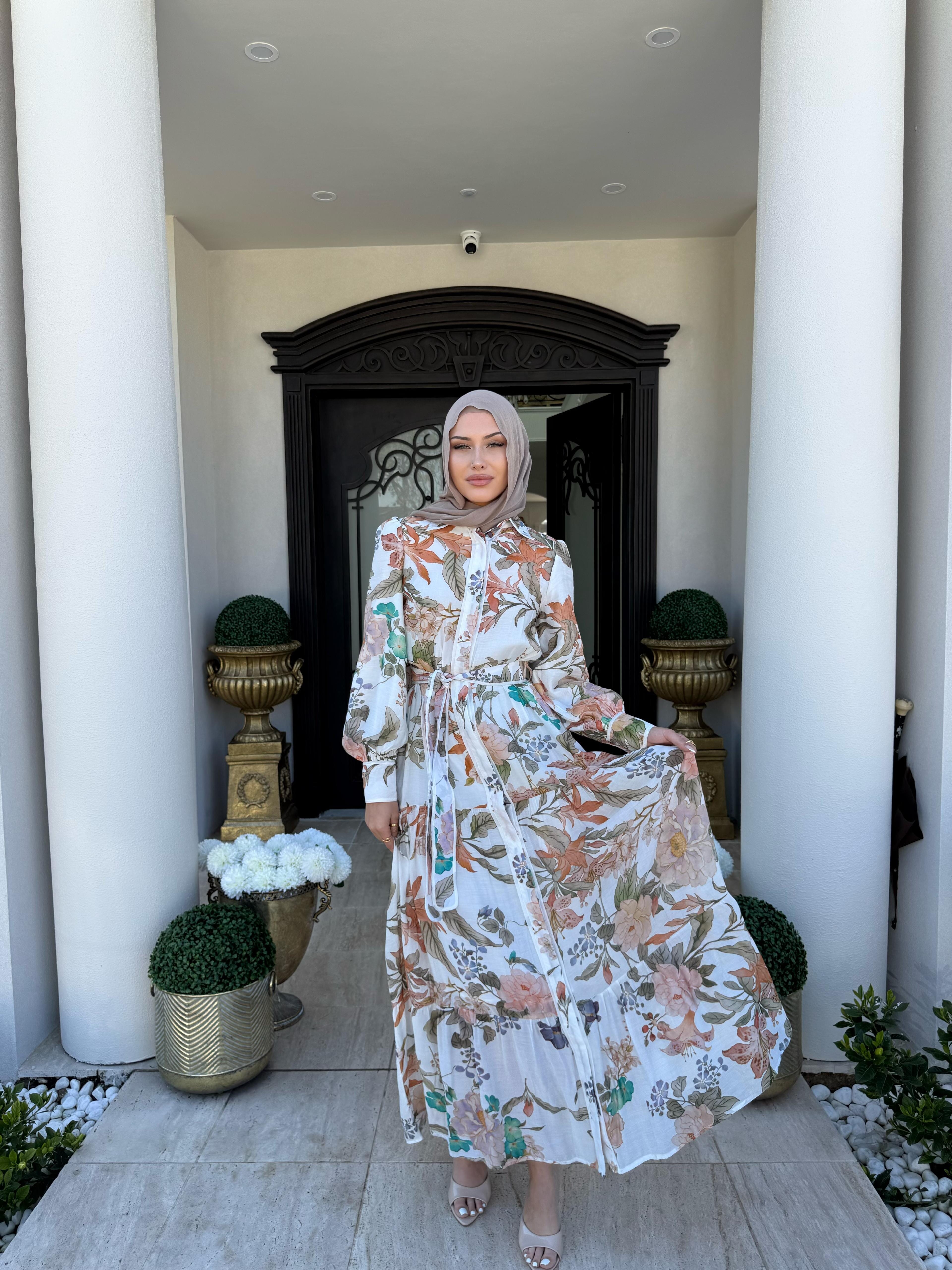 Floral Pipping Dress