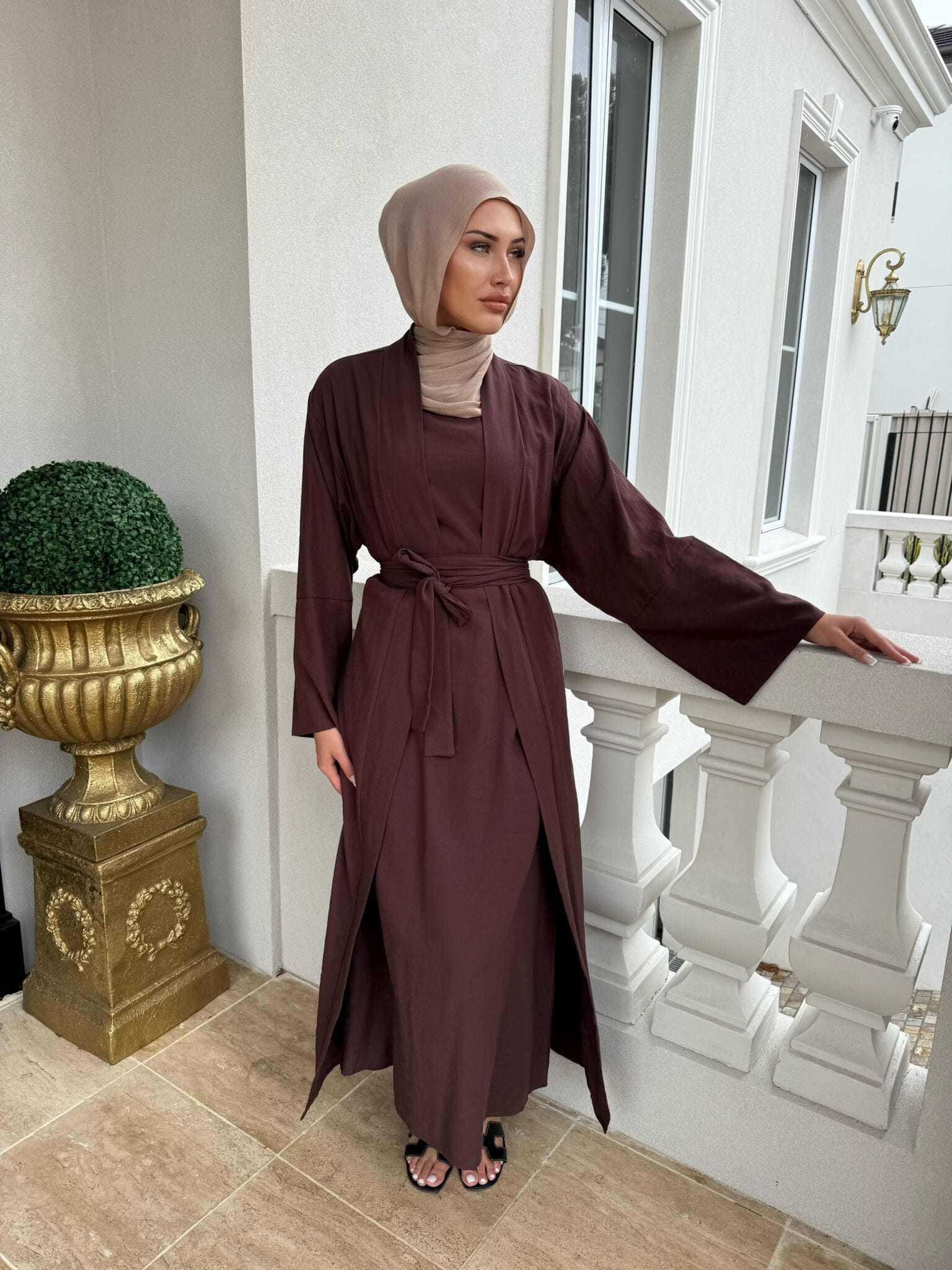 Linen Abaya Set