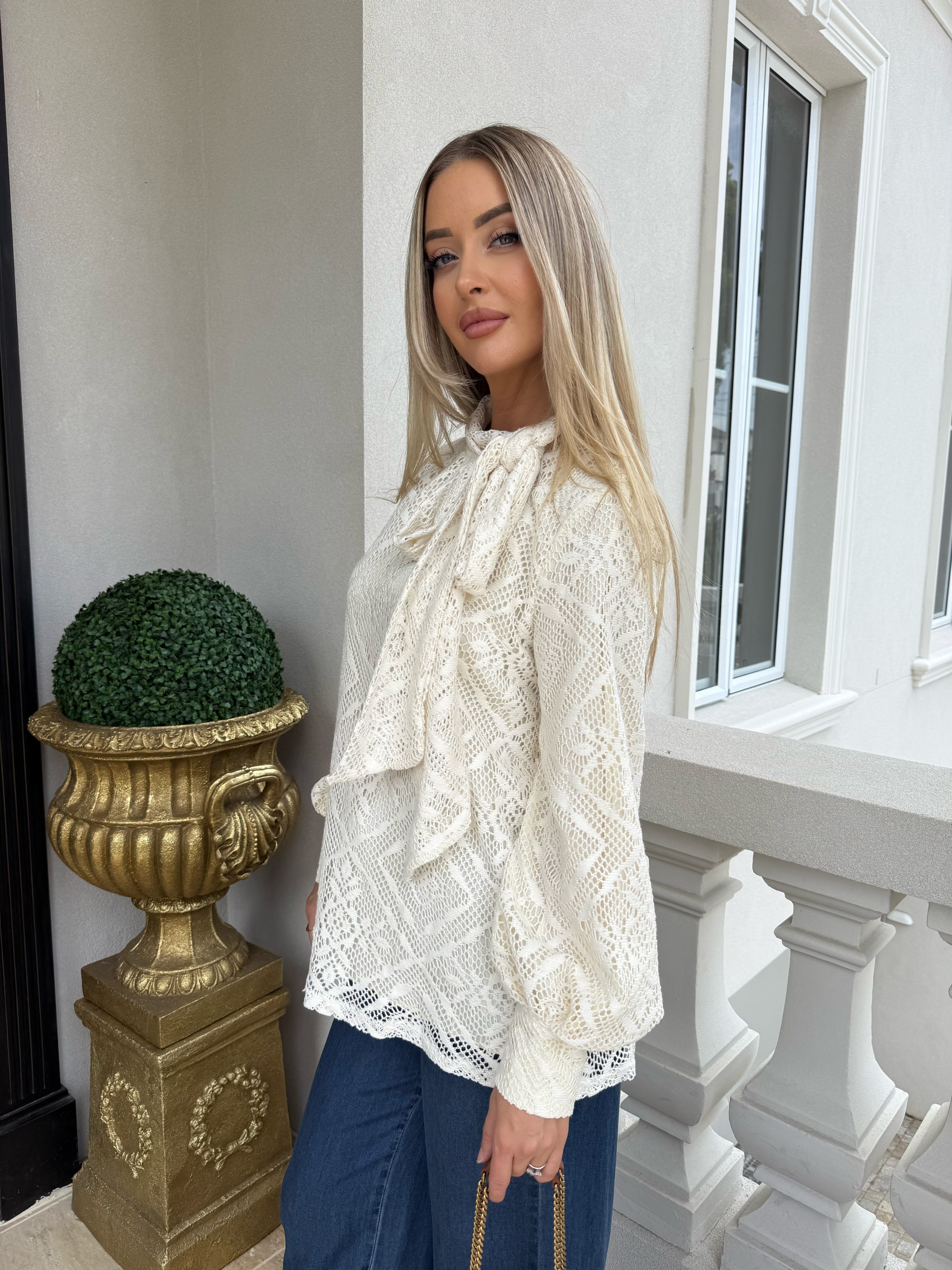 Crochet Bow Blouse