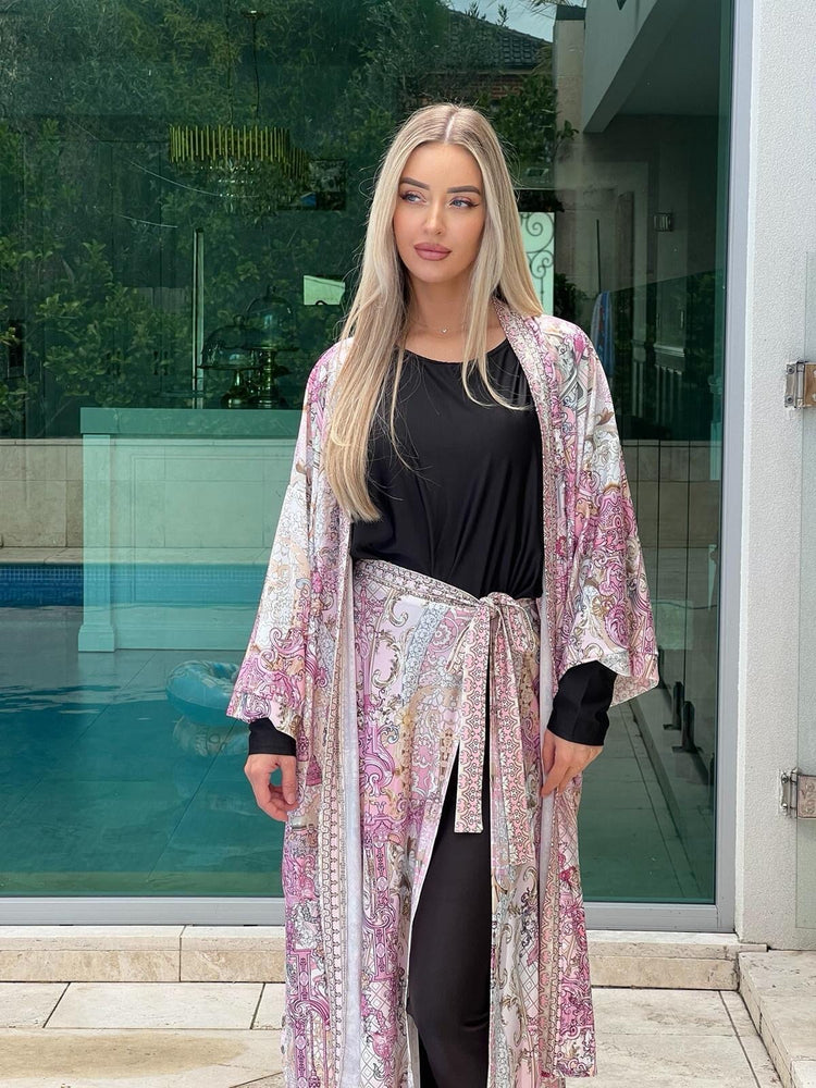 Shelly pink swim kimono