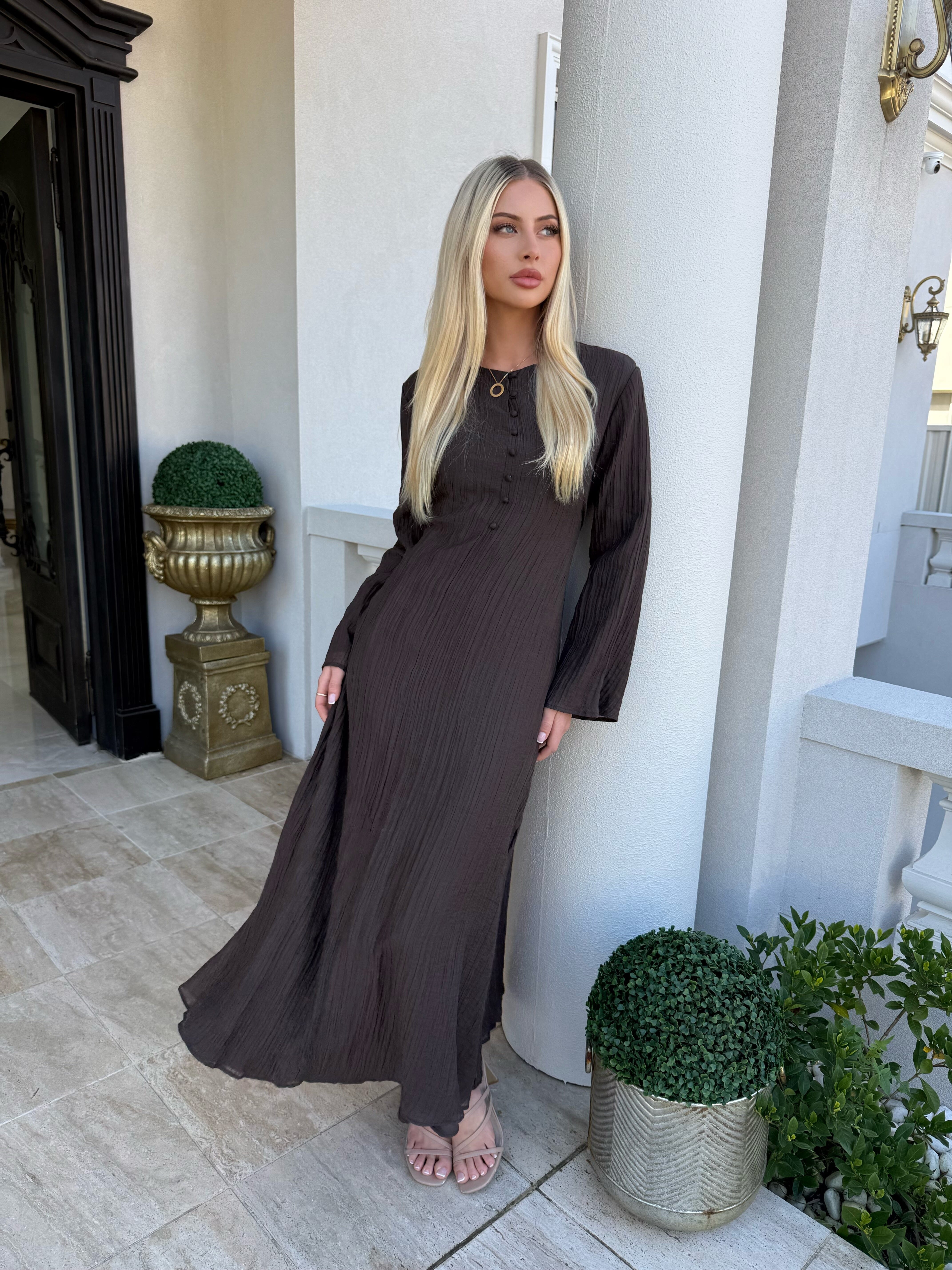 Crinkle Belle Sleeve Dress