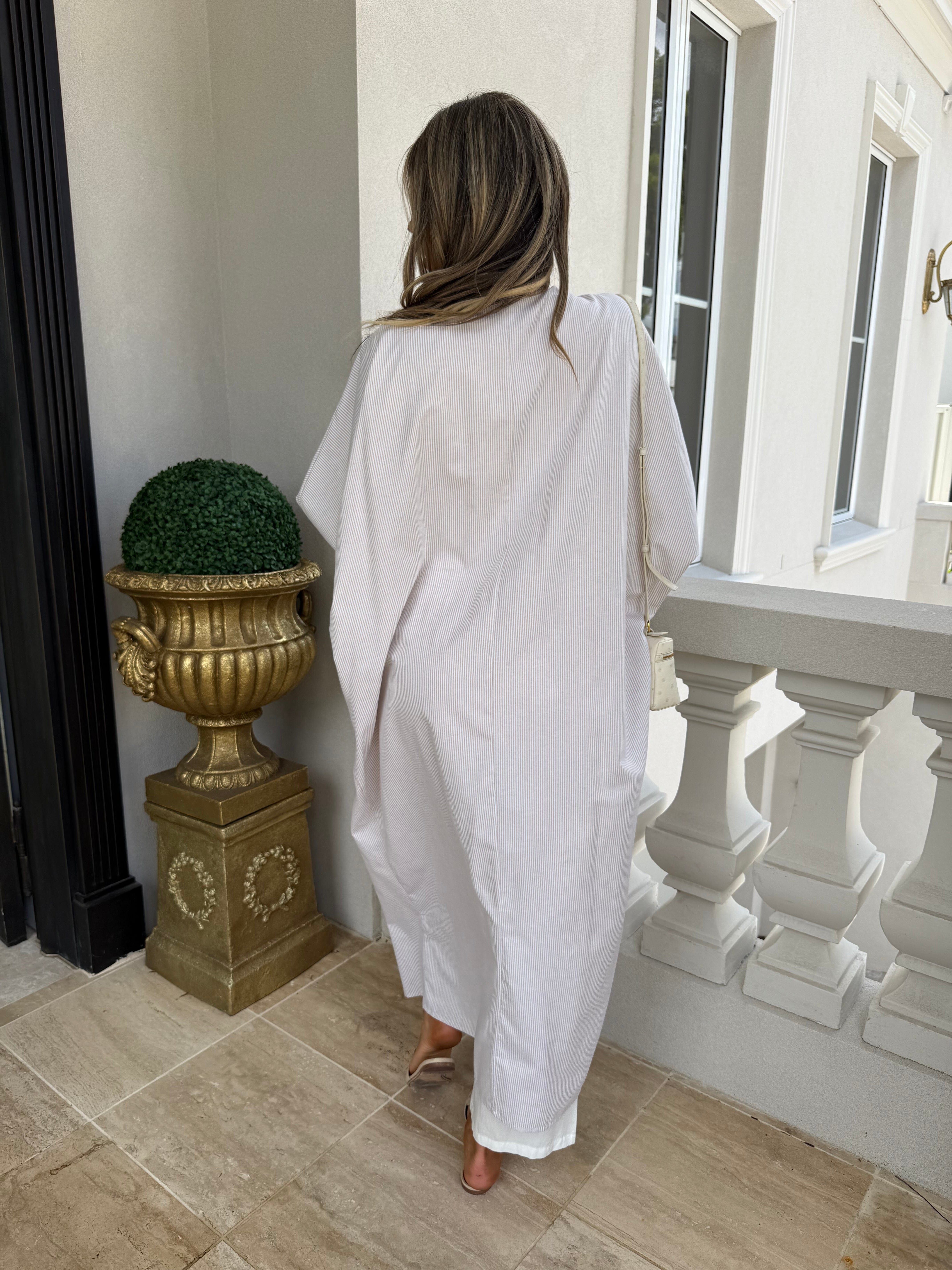 Striped Open Abaya