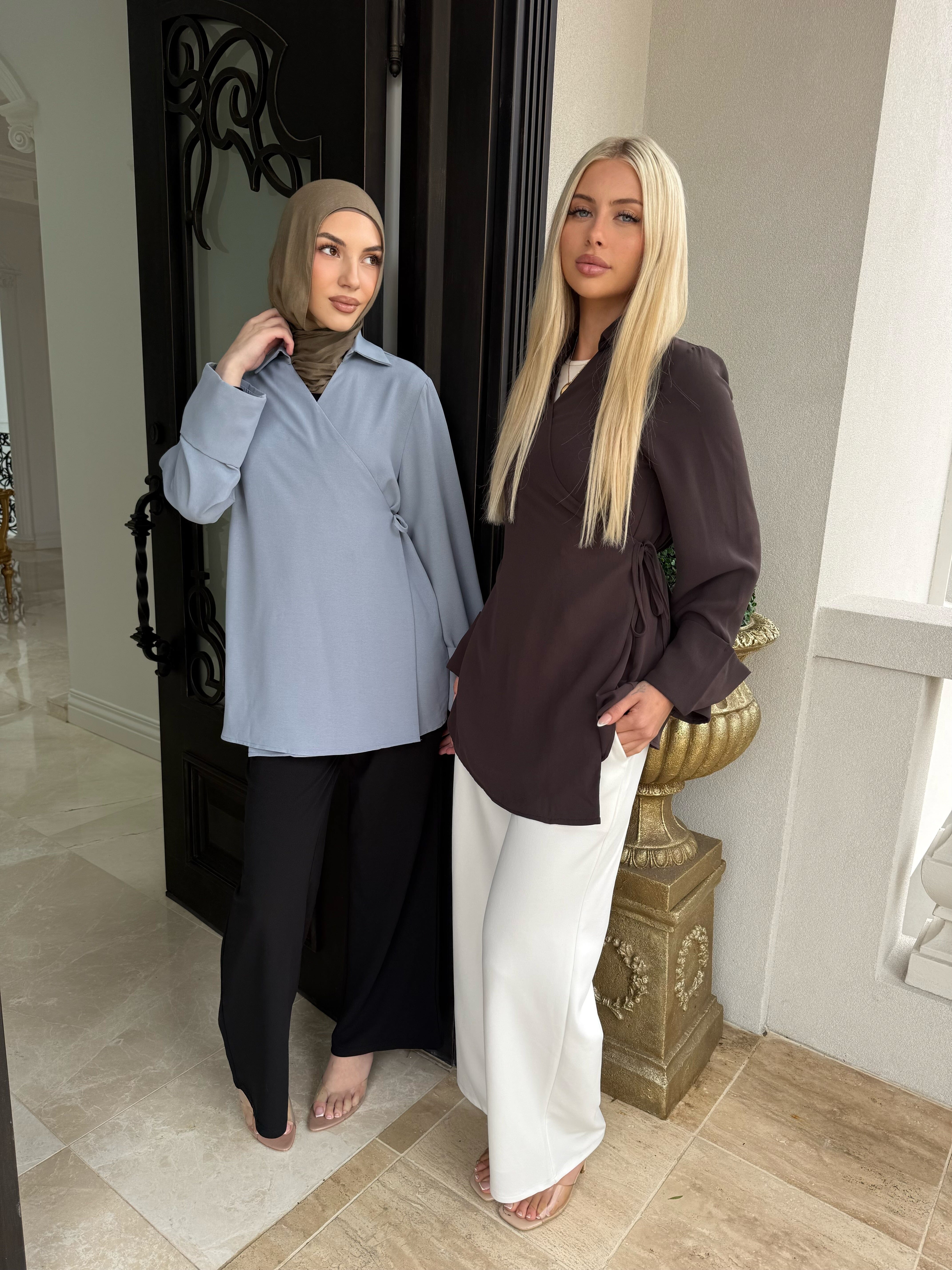 Tie Up Belle Sleeve Blouse