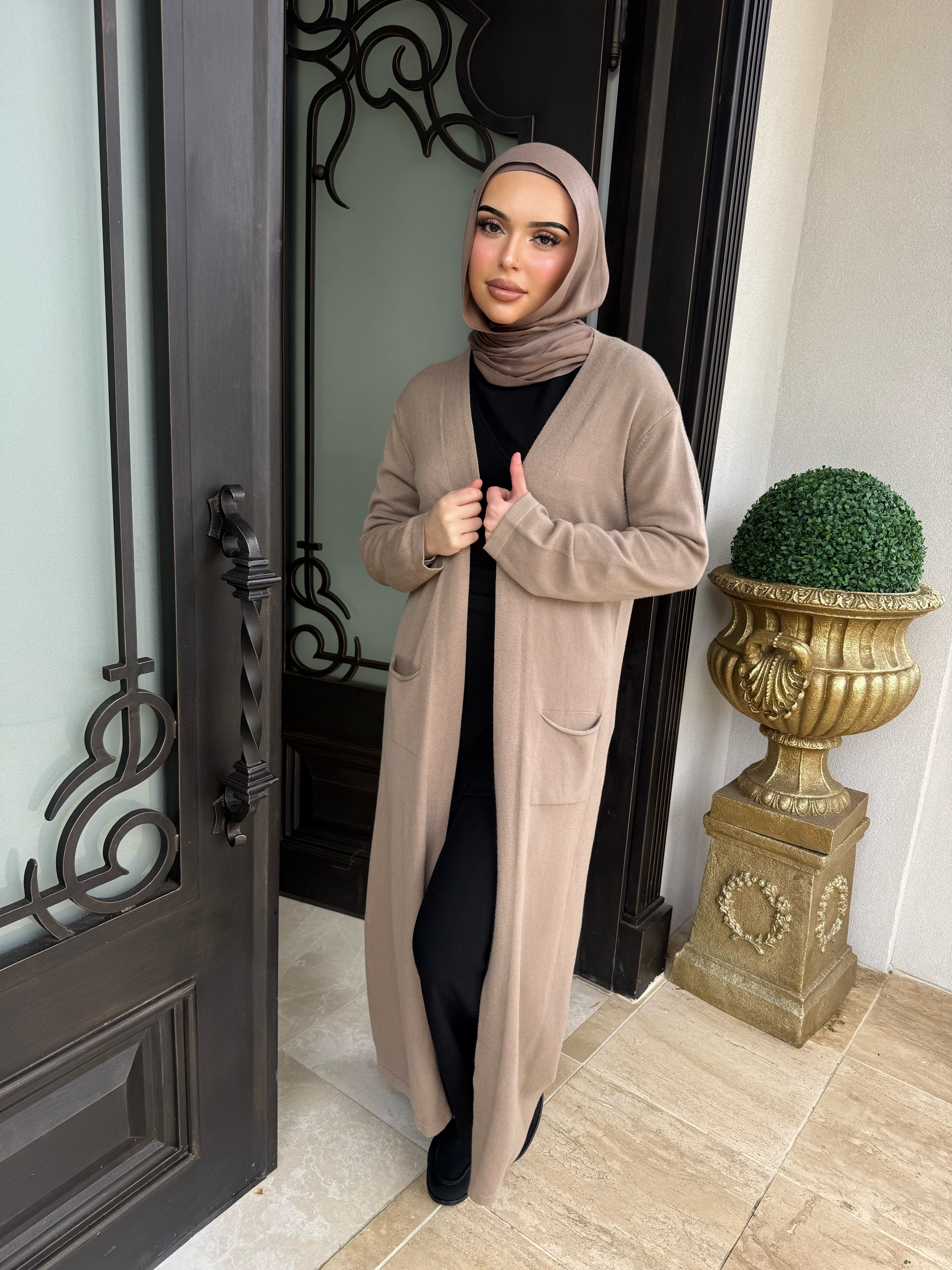 Beige Pocket Knit Cardi
