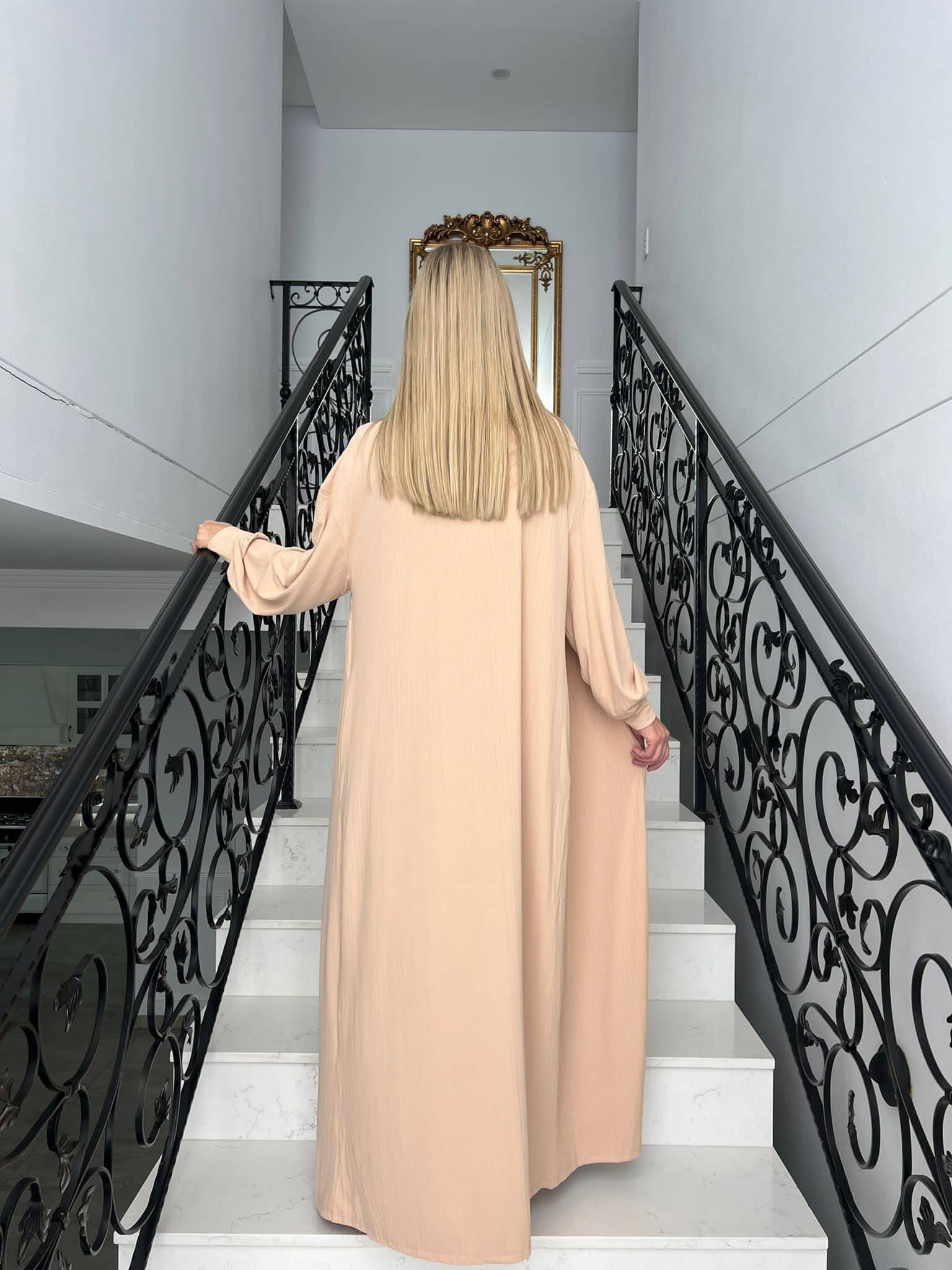 Ribbed Abaya Set