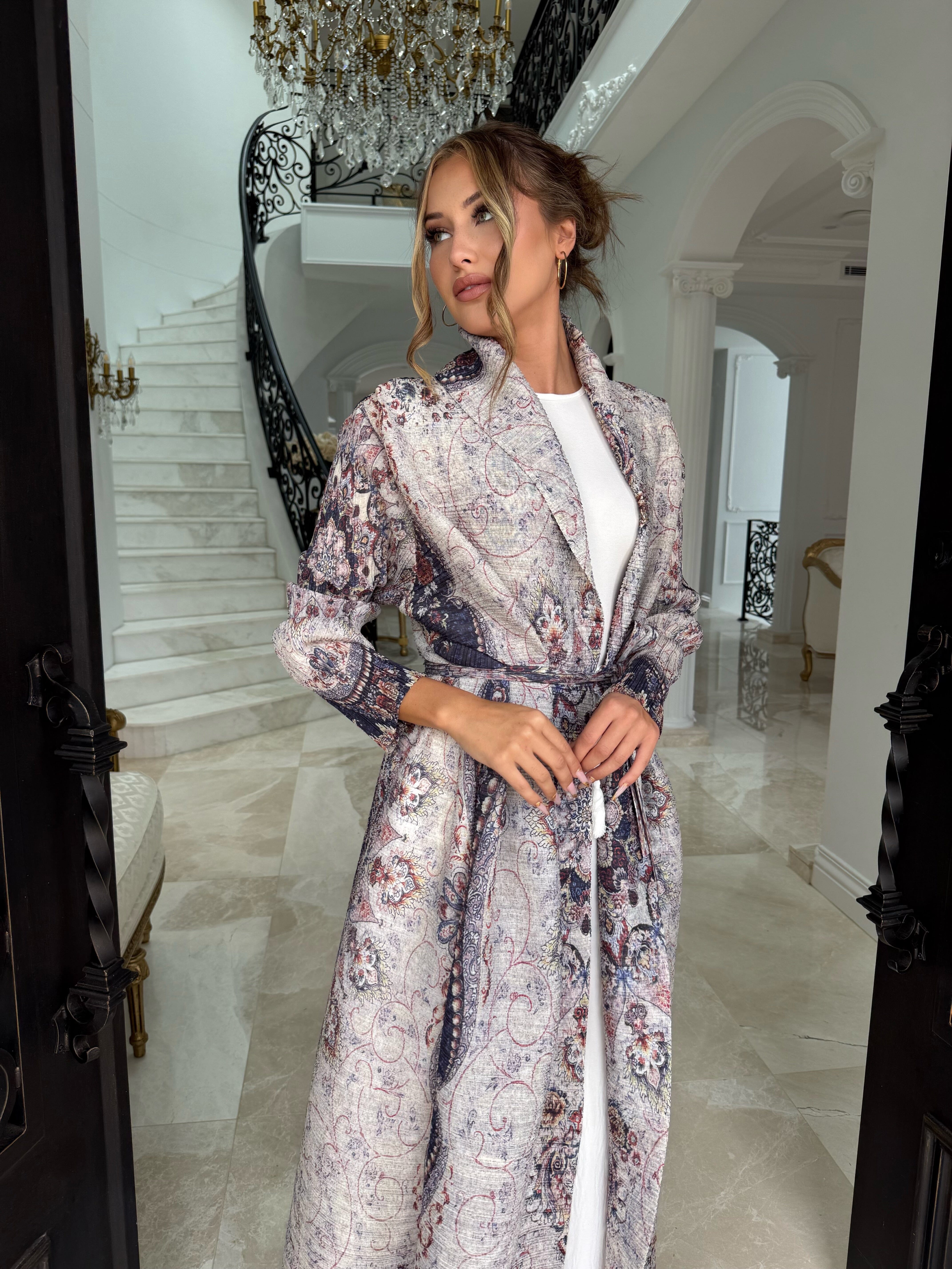 Layali Multi Pleated Open Abaya