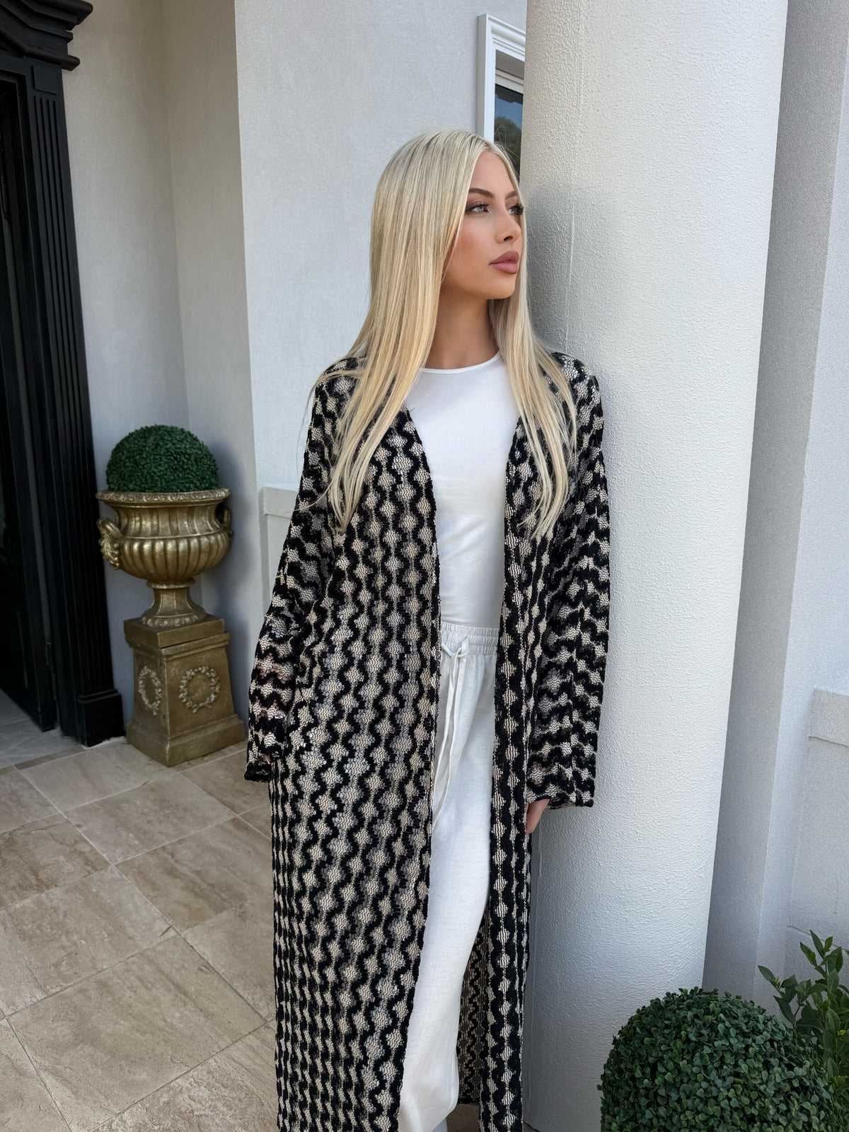 2 Tone Crochet Kimono