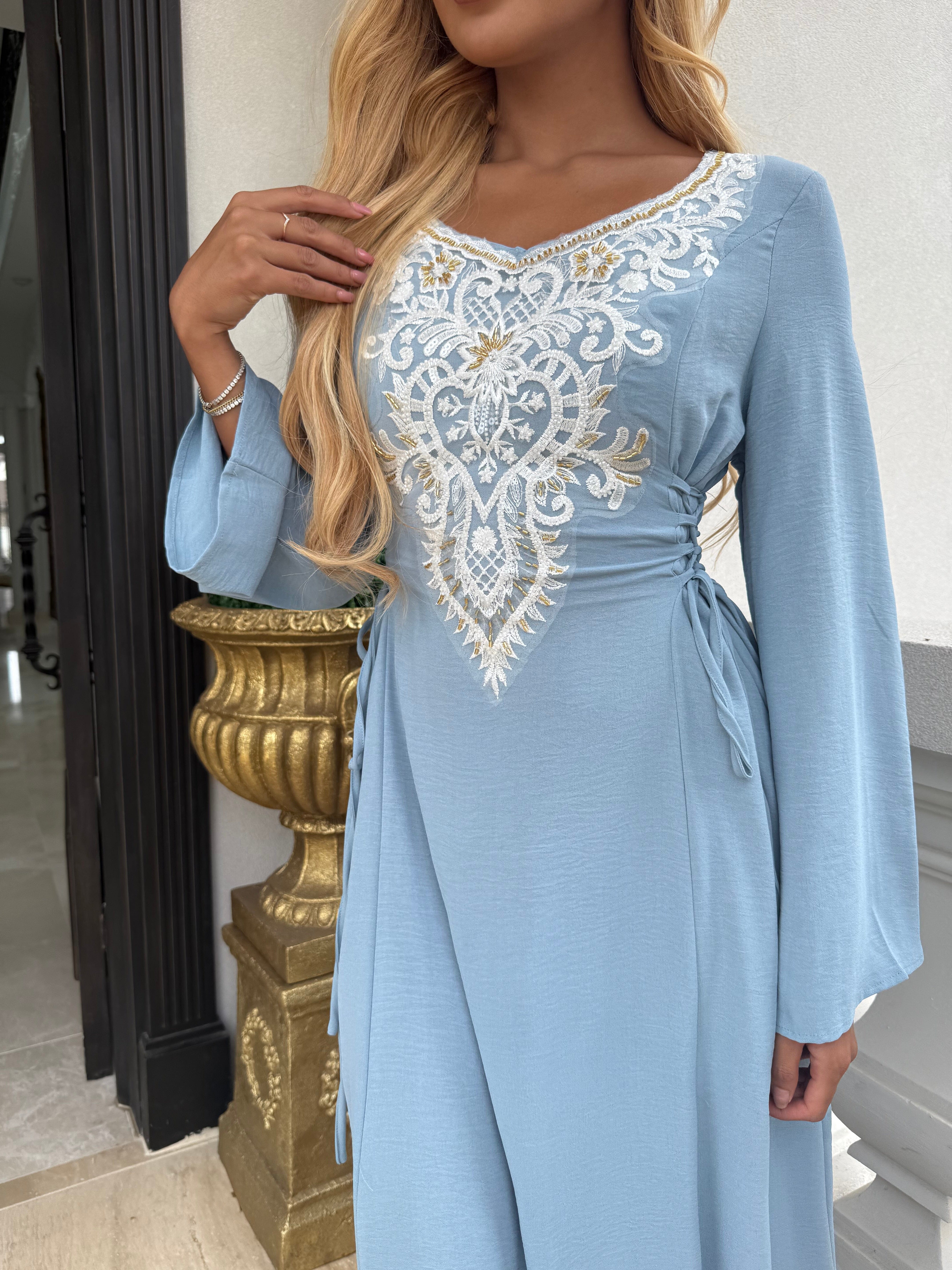 Embroidery Tie Dress