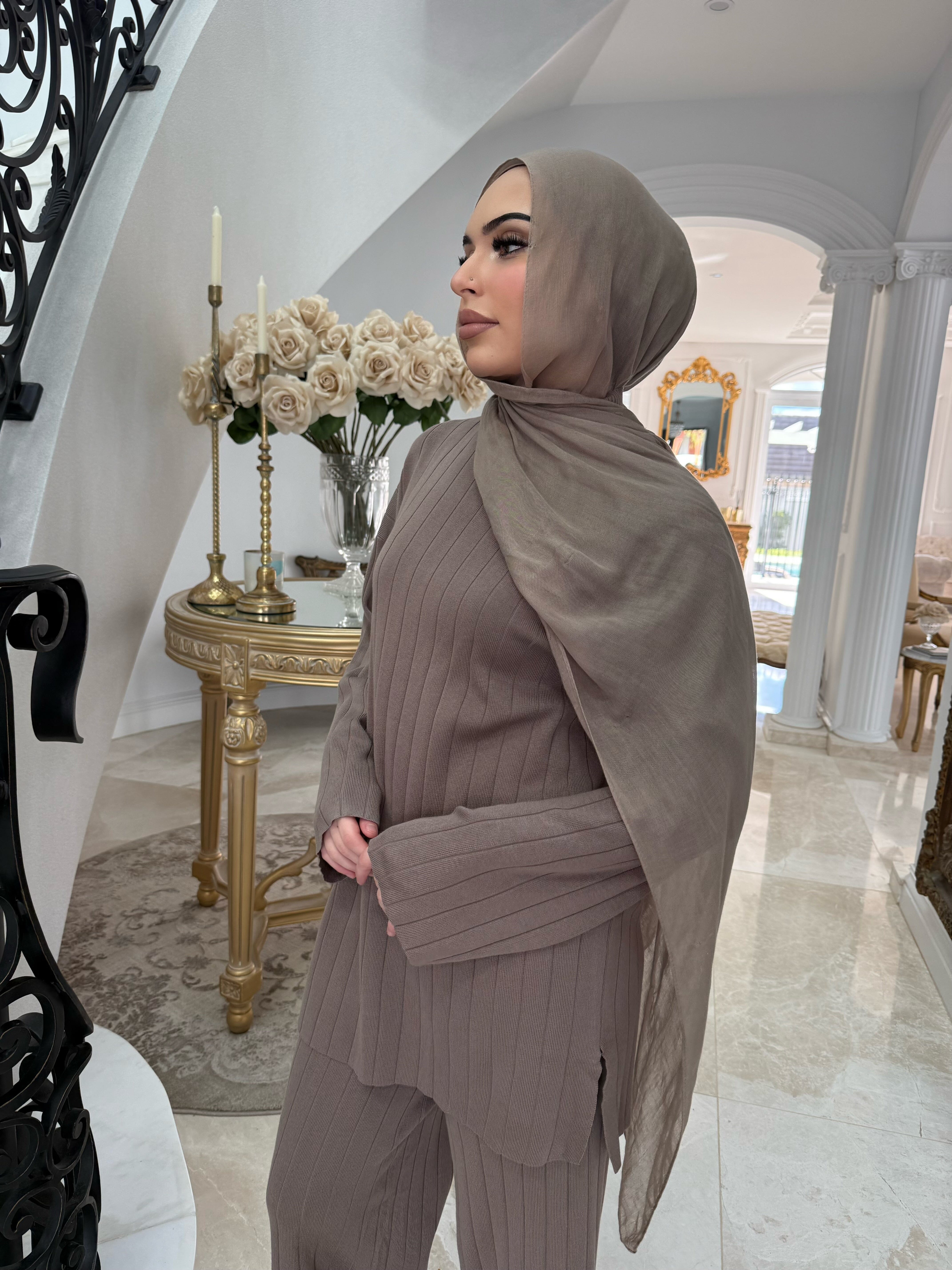 Thick Ribbed Knit Set
