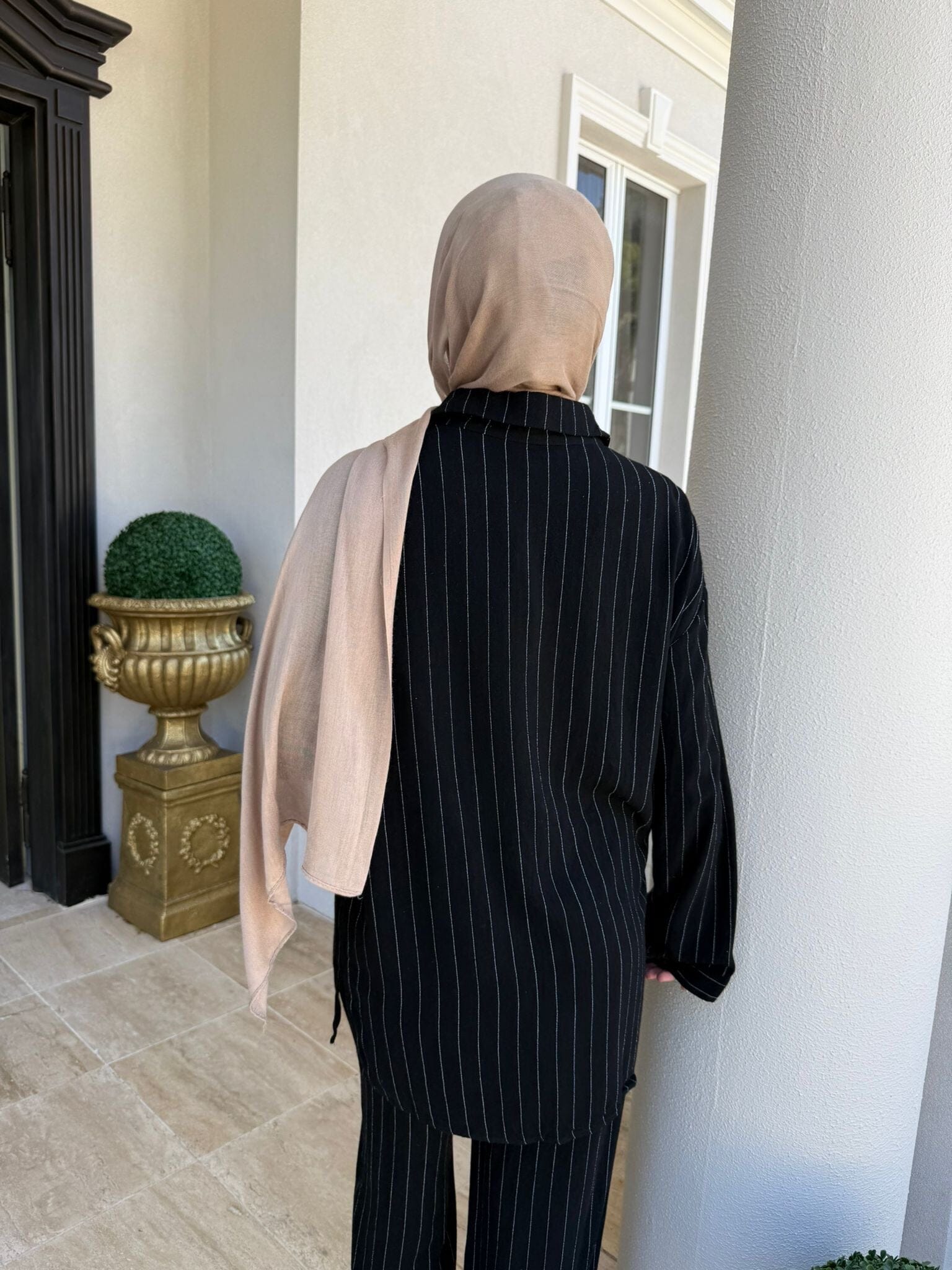 Pinstripe Linen Set