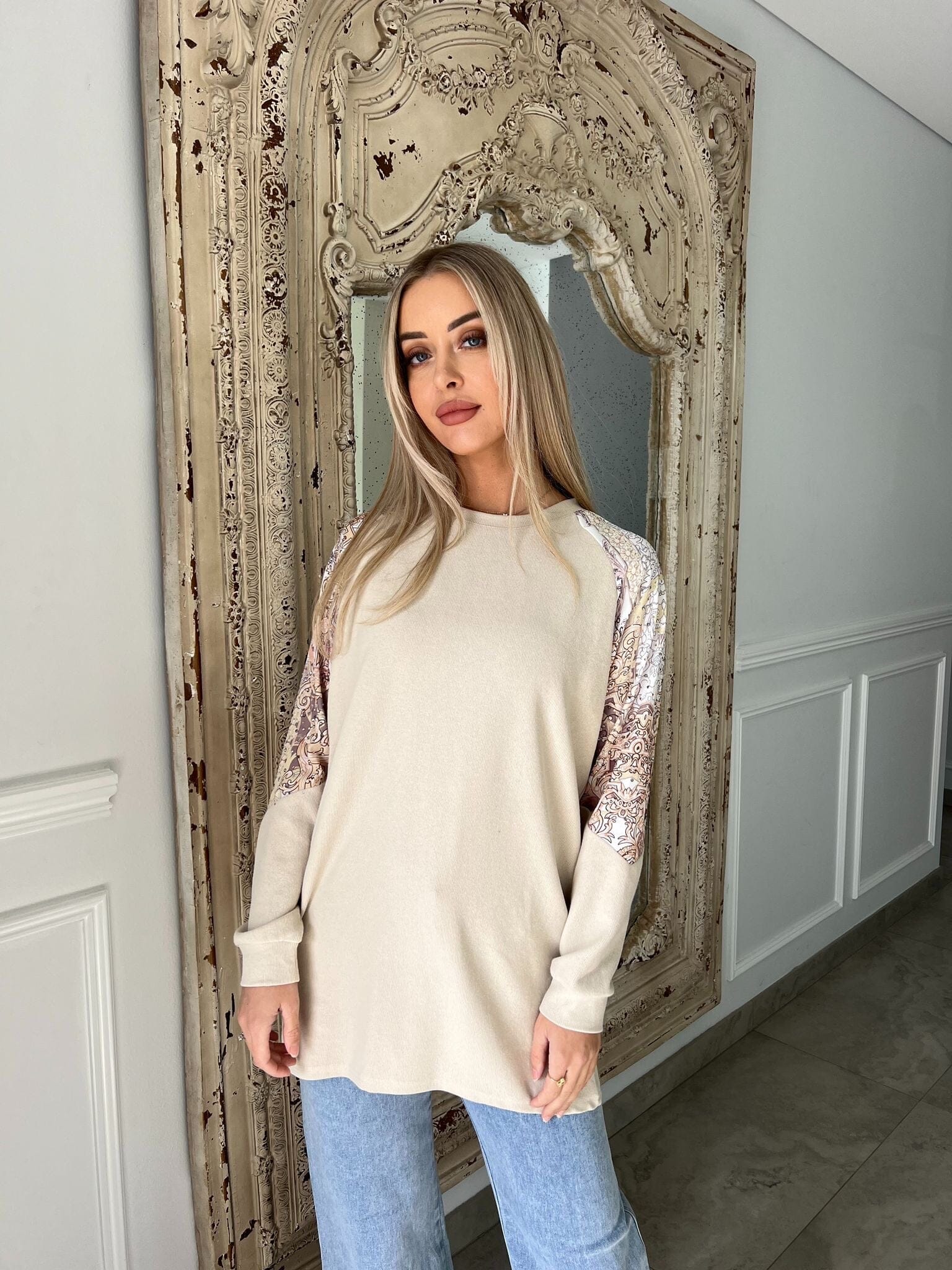 Nude Beaded Knit Jumper