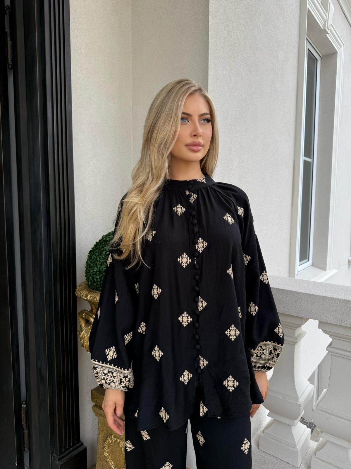 Black Embroidered Set