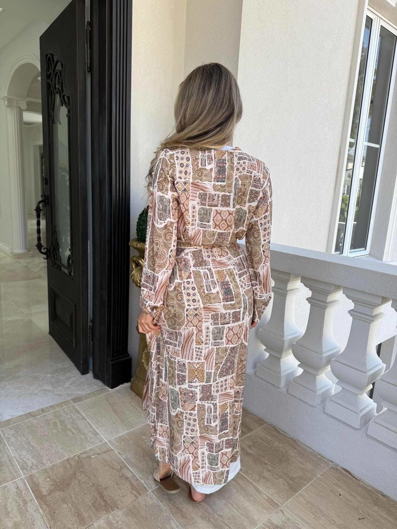 Mocha Tribal Open Abaya
