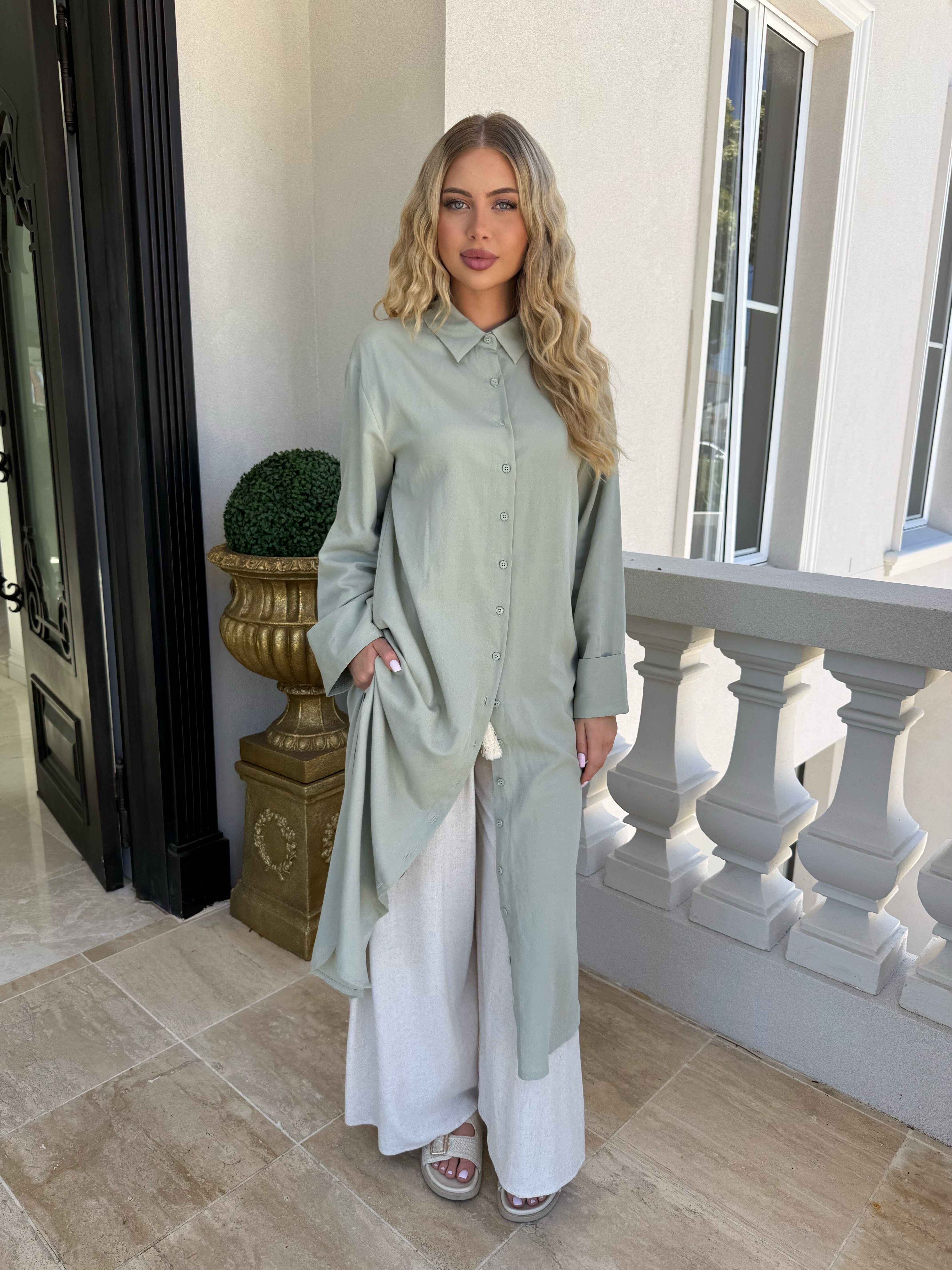 Oversized Linen Long Shirt