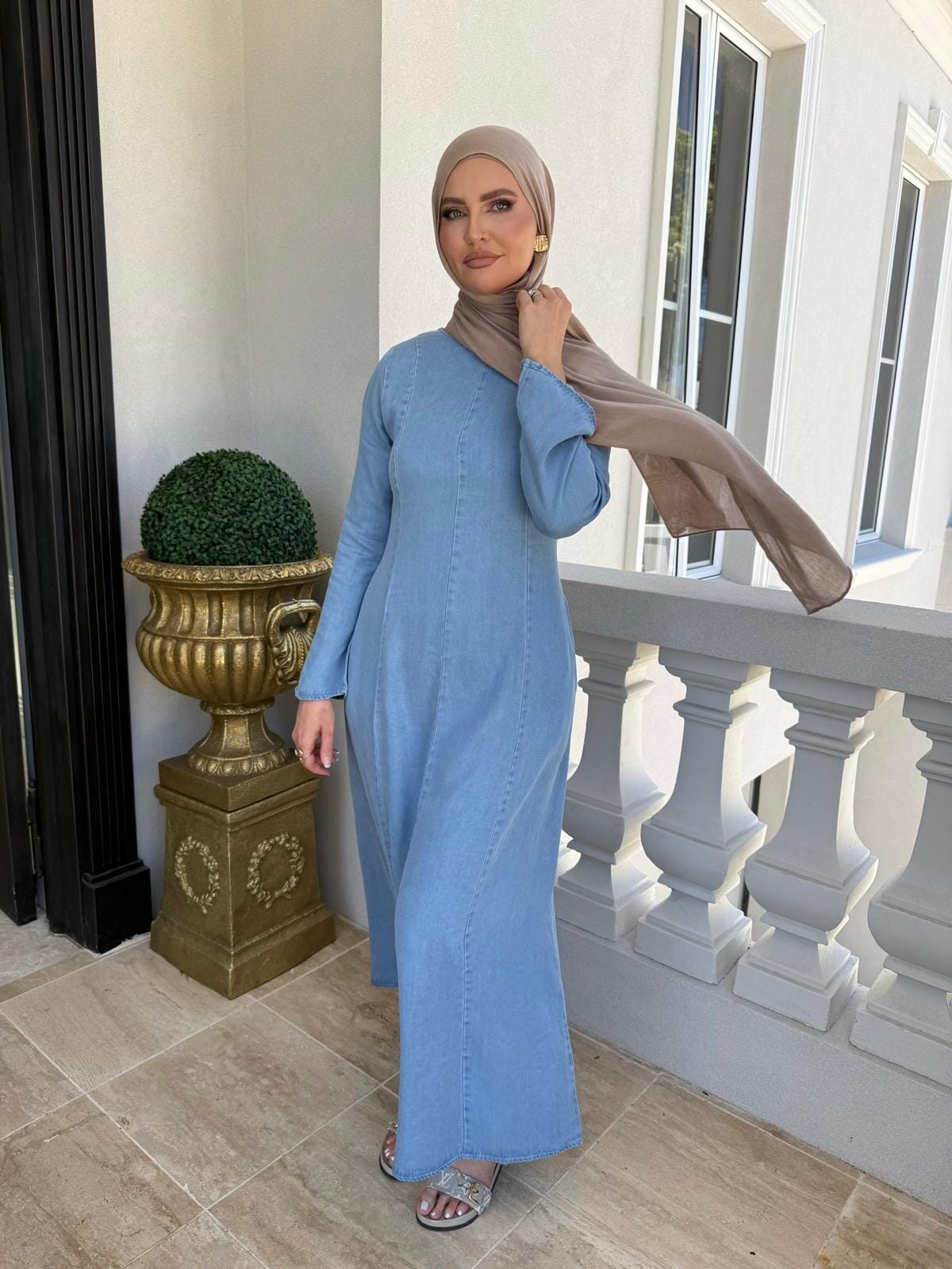 Light Denim Tie Dress