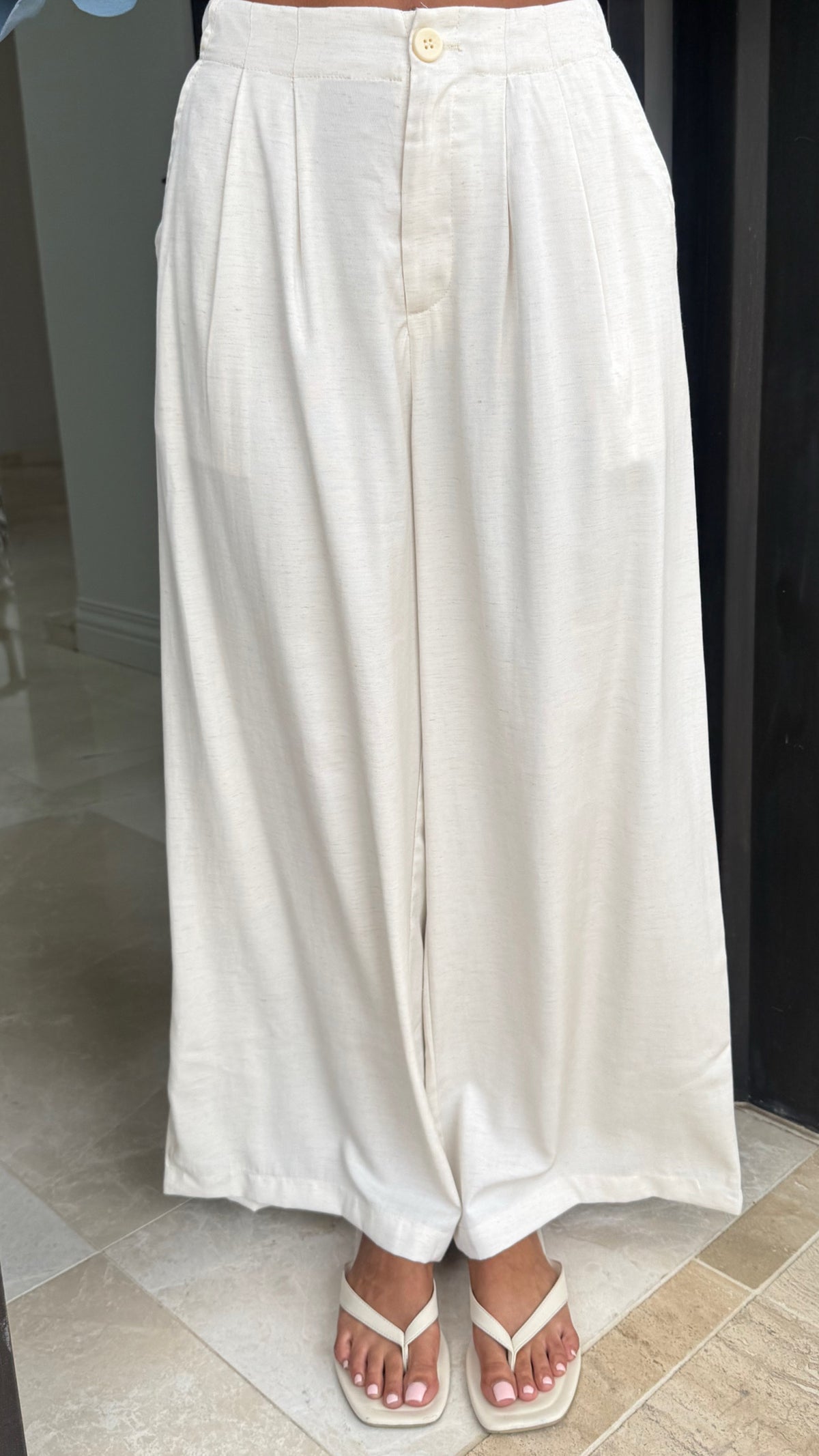 High Waisted Linen Trousers