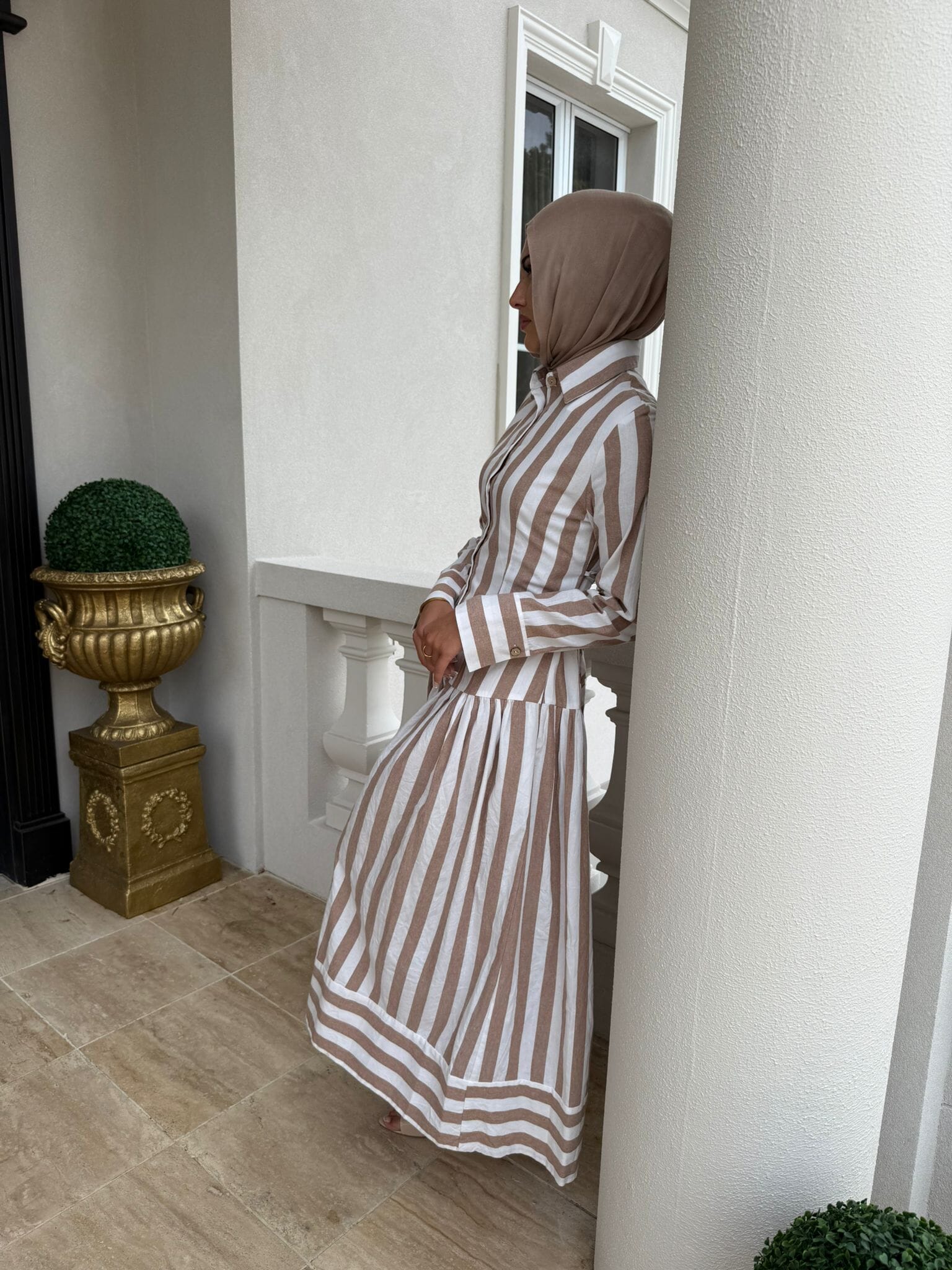 Stripe Linen Maxi