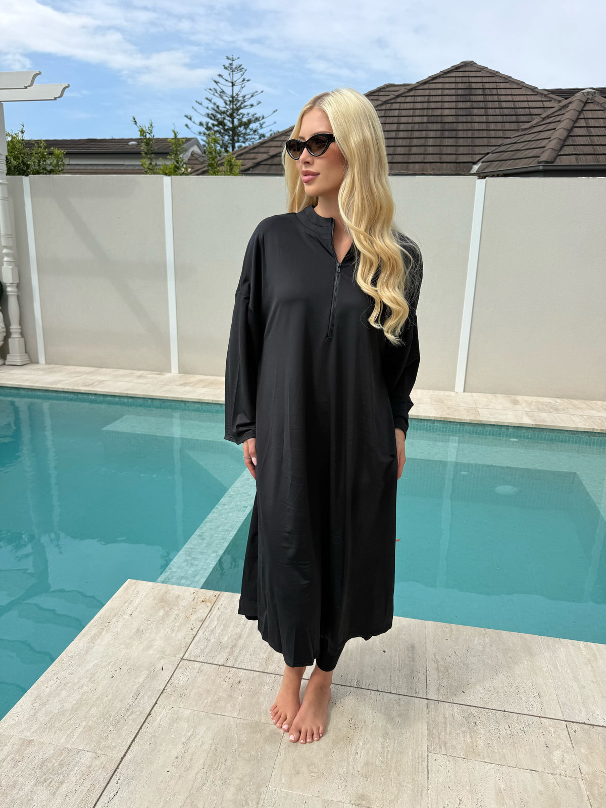 Black Swim Kaftan
