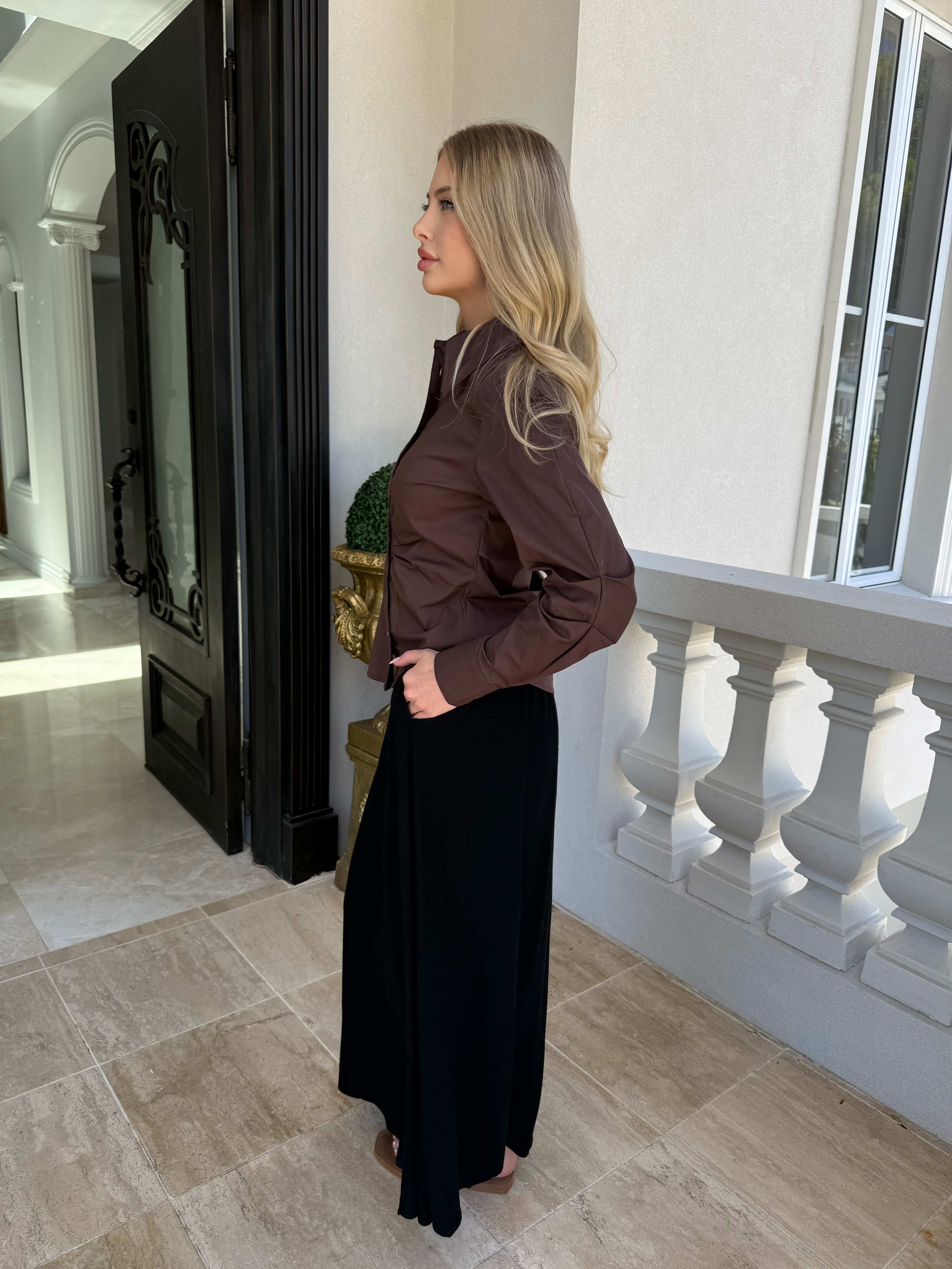 Gathered Button Shirt