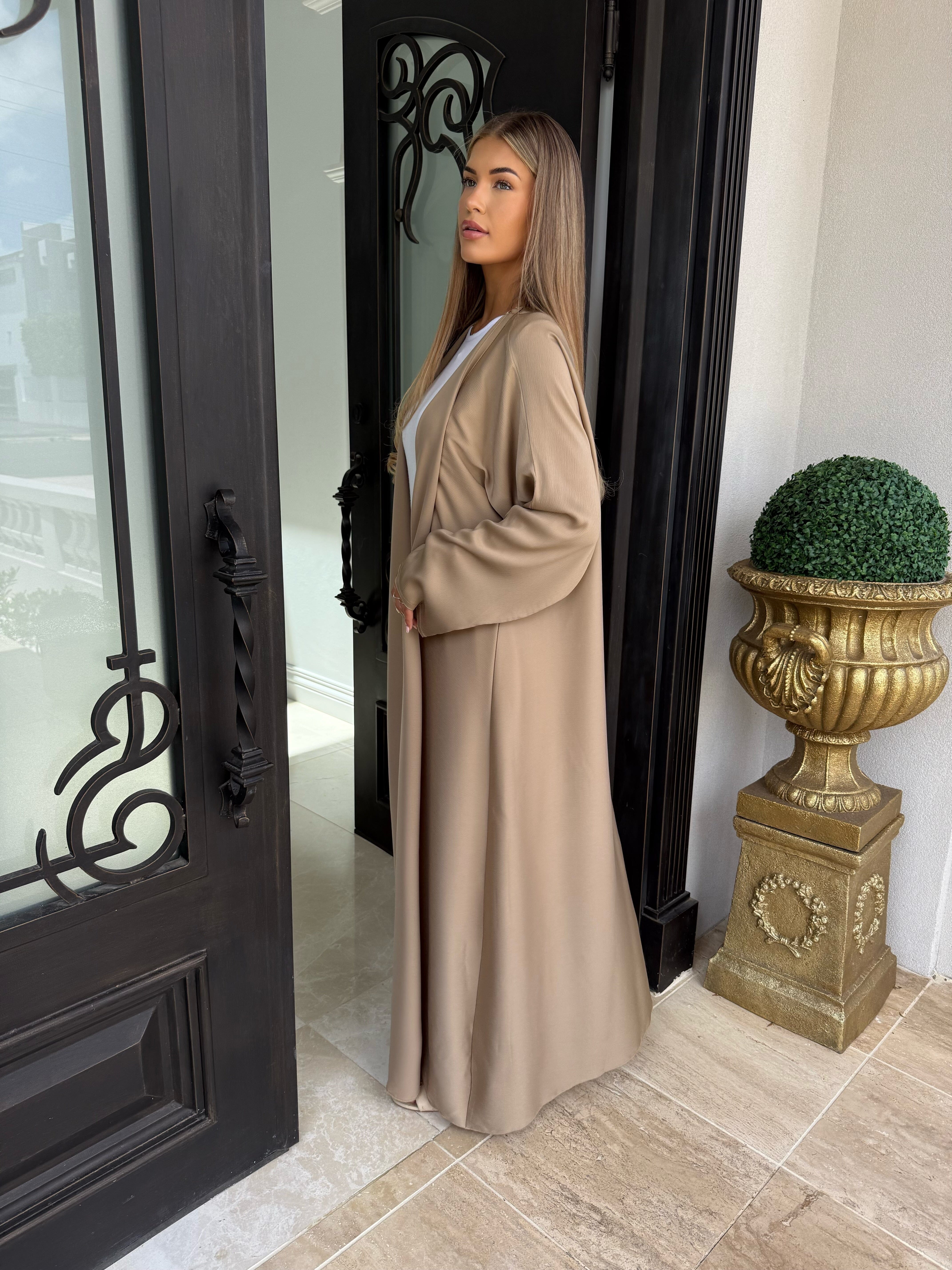 Satin Ramadan Open Abaya