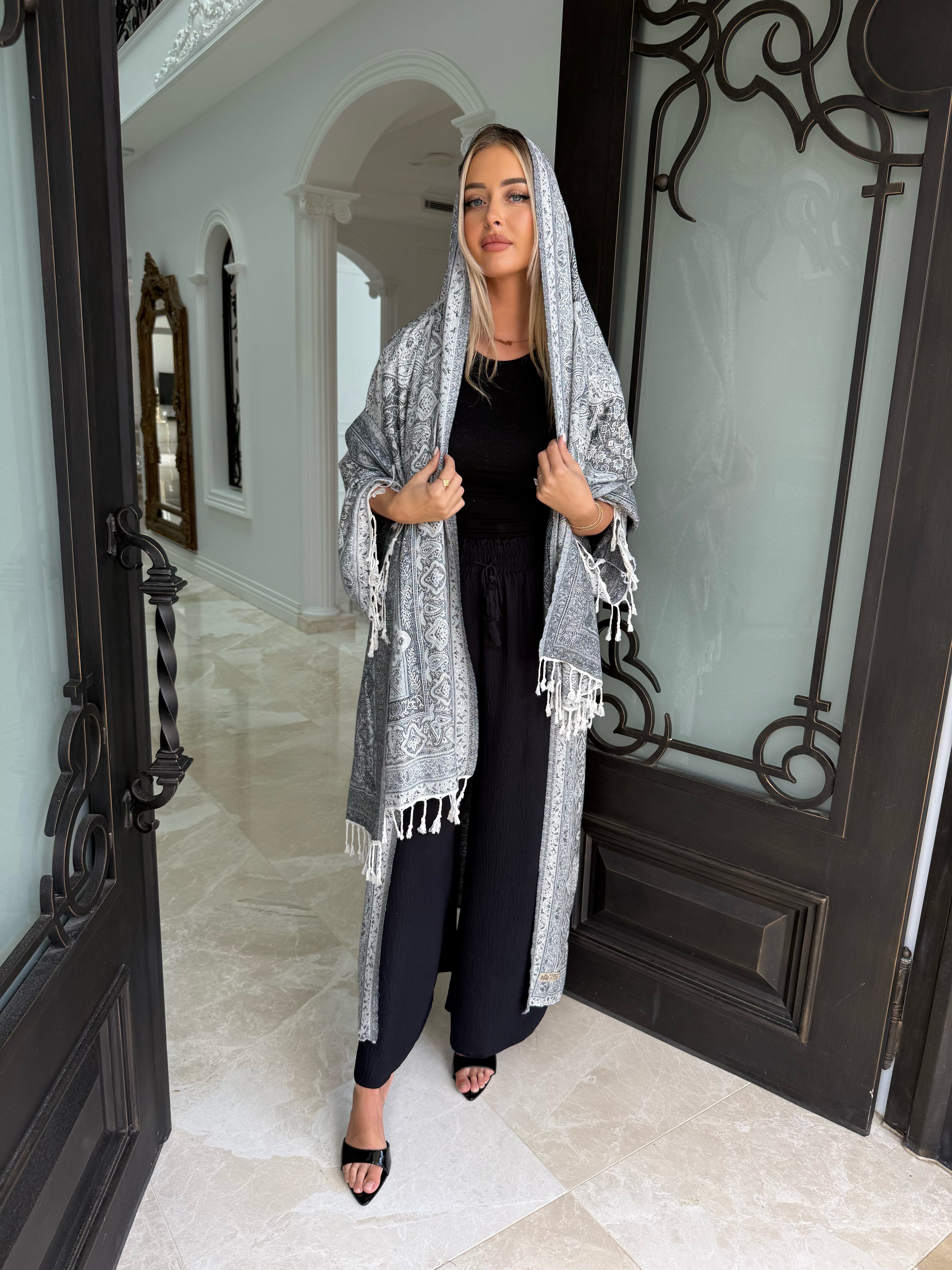 Black Pashmina Set