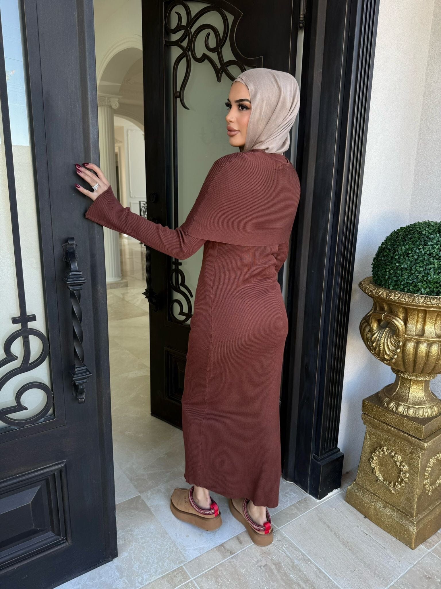 Ribbed Scarf Dress