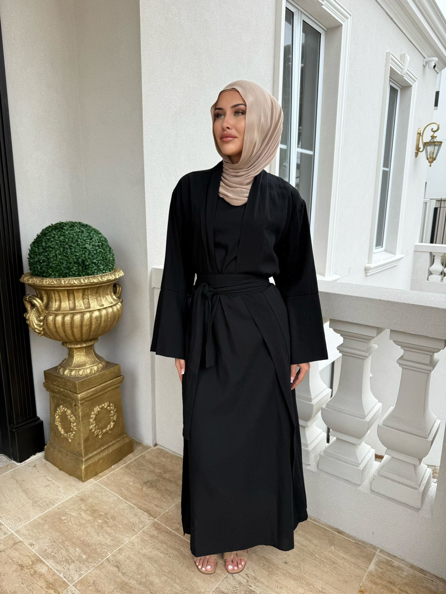 Linen Abaya Set