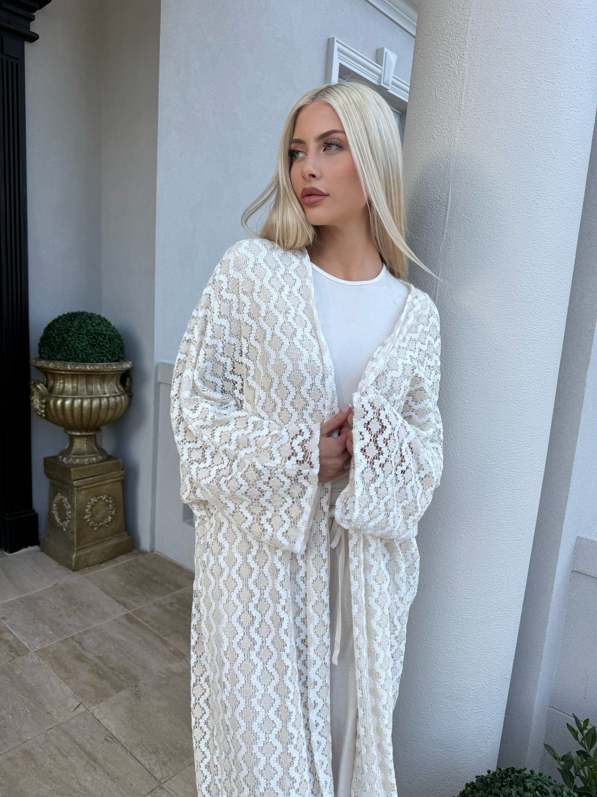 2 Tone Crochet Kimono
